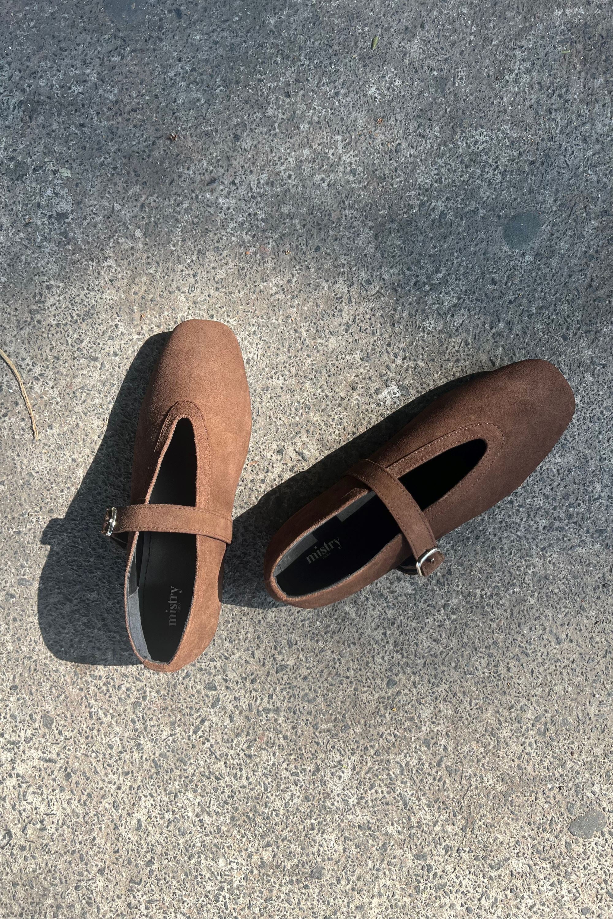 Ballet Flats in Brown Suede