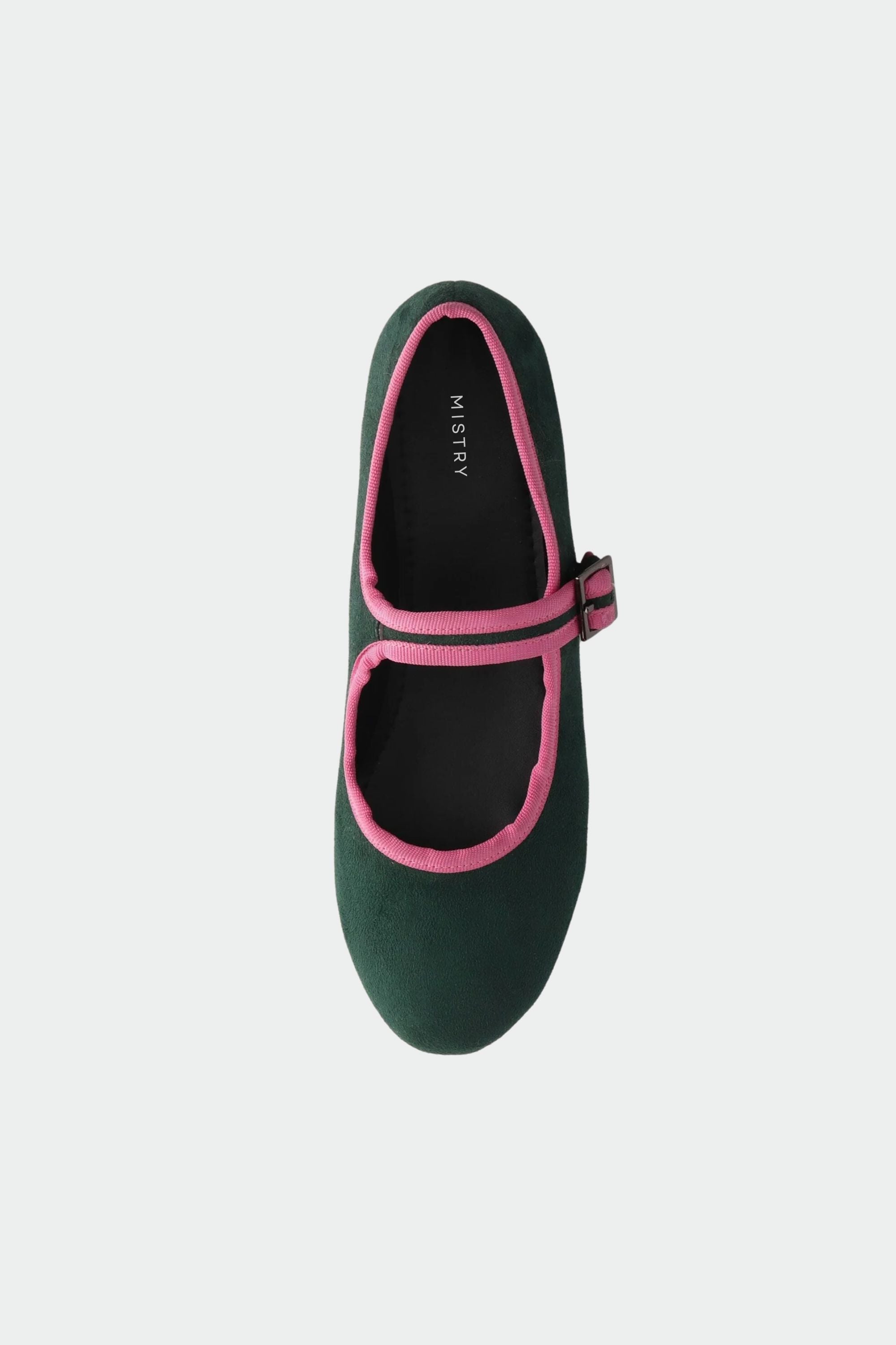 Suede Ballerinas in Emerald Green