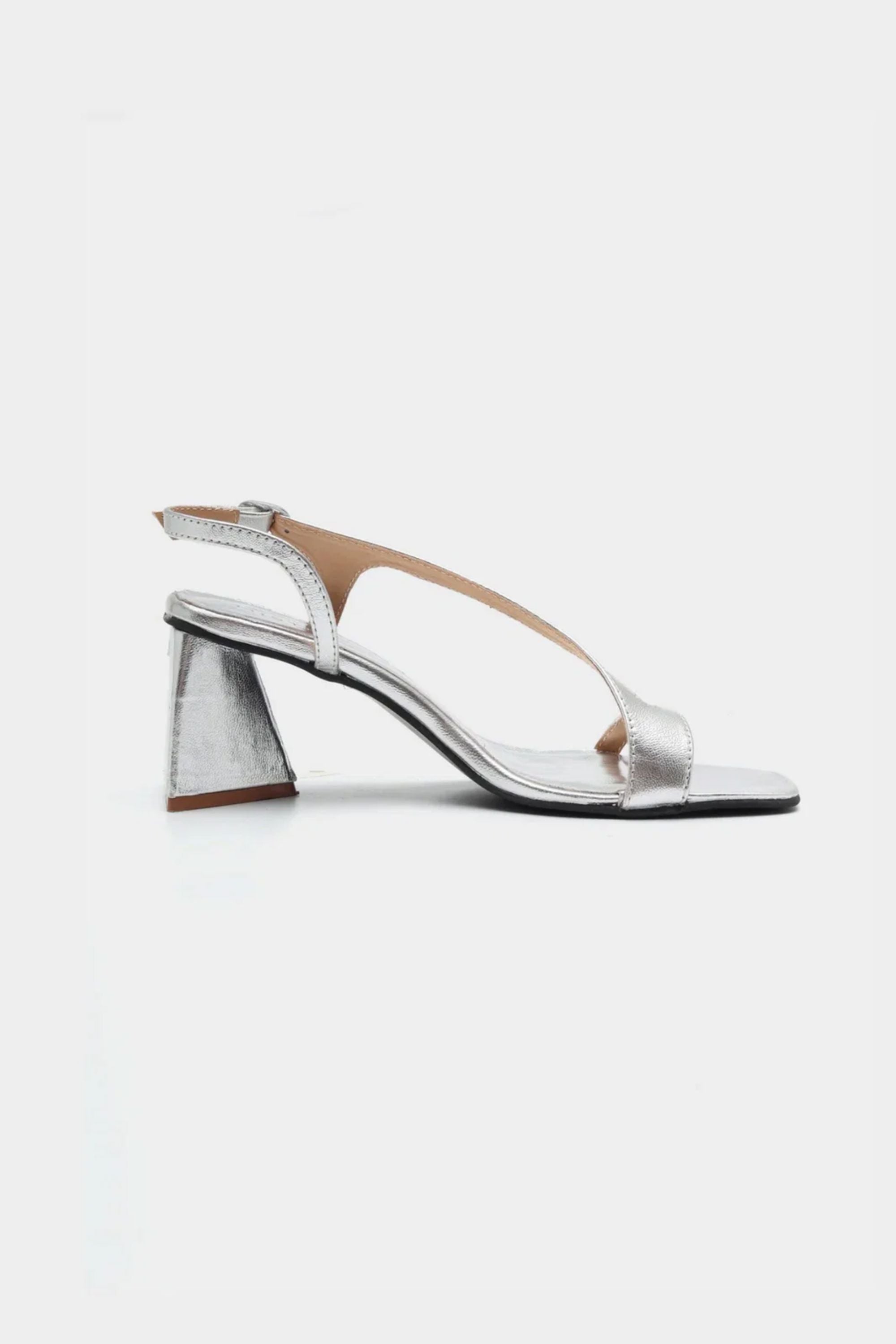 Valentina Heels In Crushed Silver