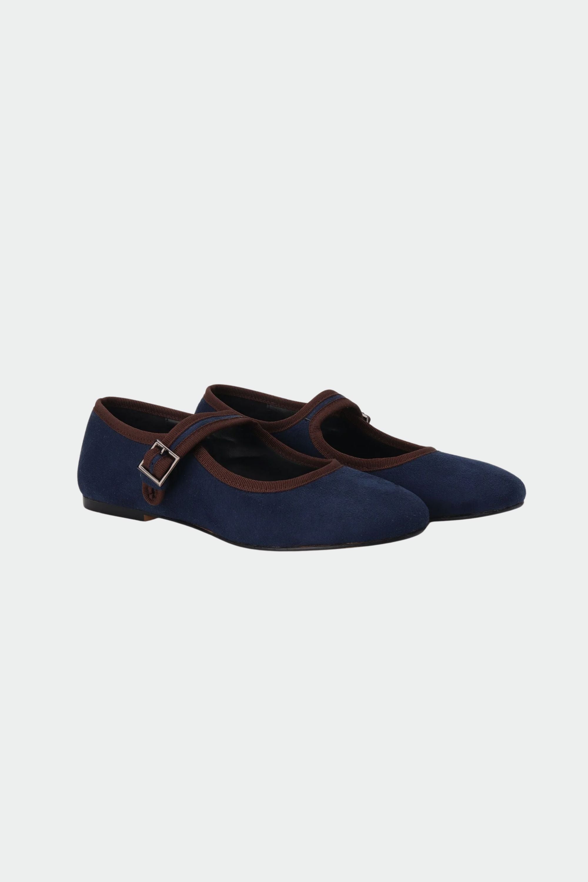 Suede Ballerinas in Navy Blue