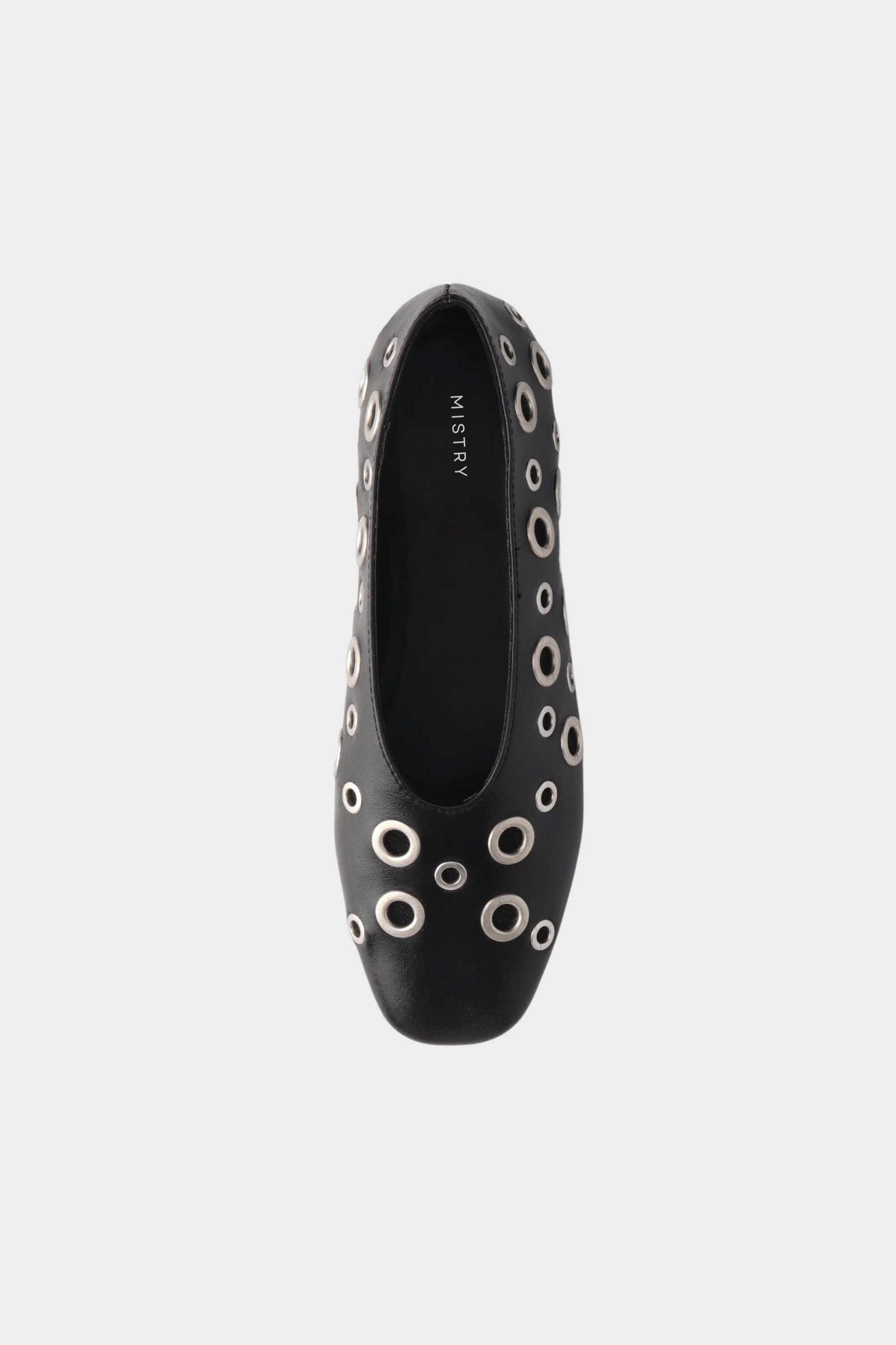 Black Ballet Flats with Eyelets
