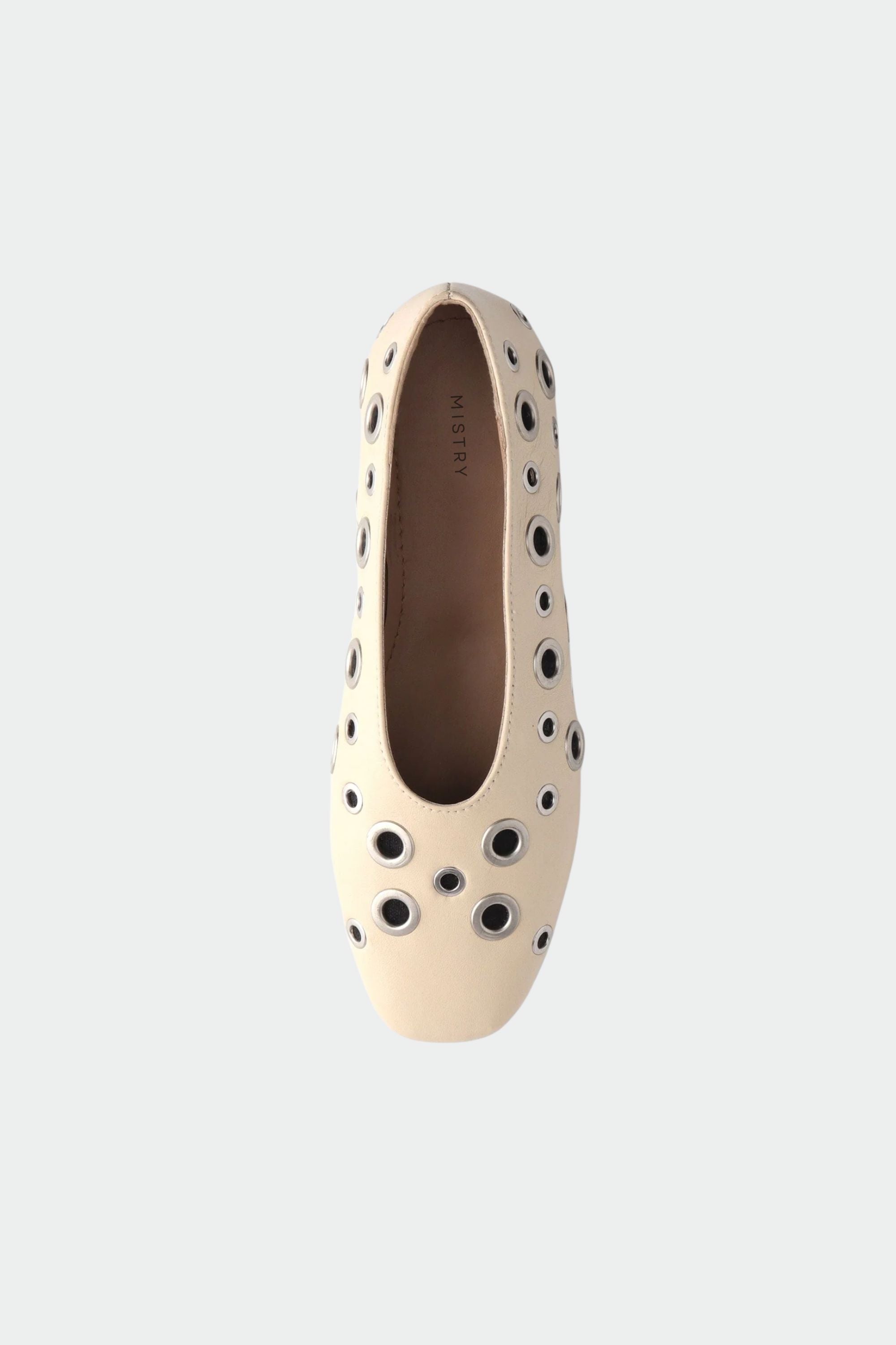 Ecru Ballet Flats with Eyelets