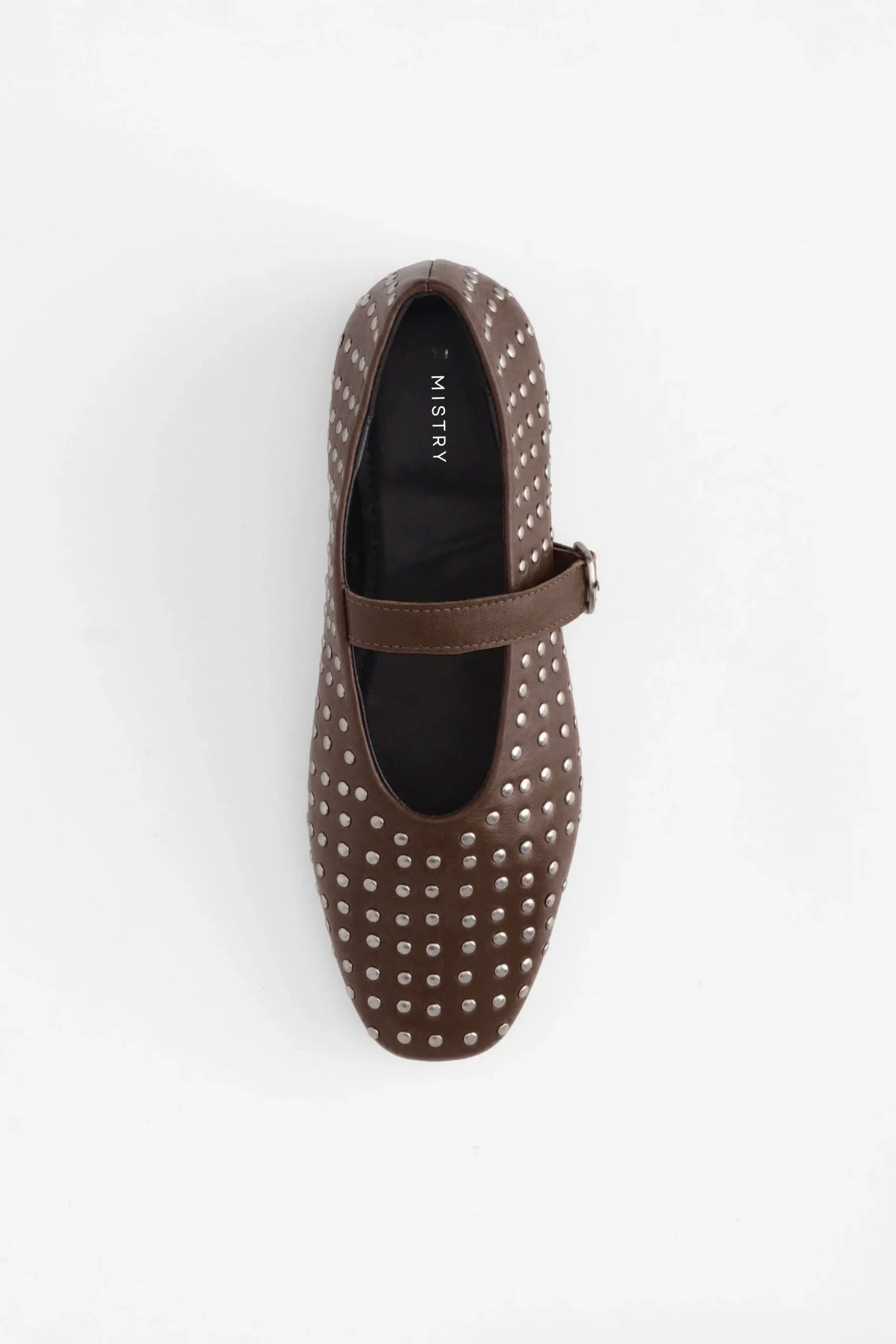 Chestnut Ballet Flats with Rivets