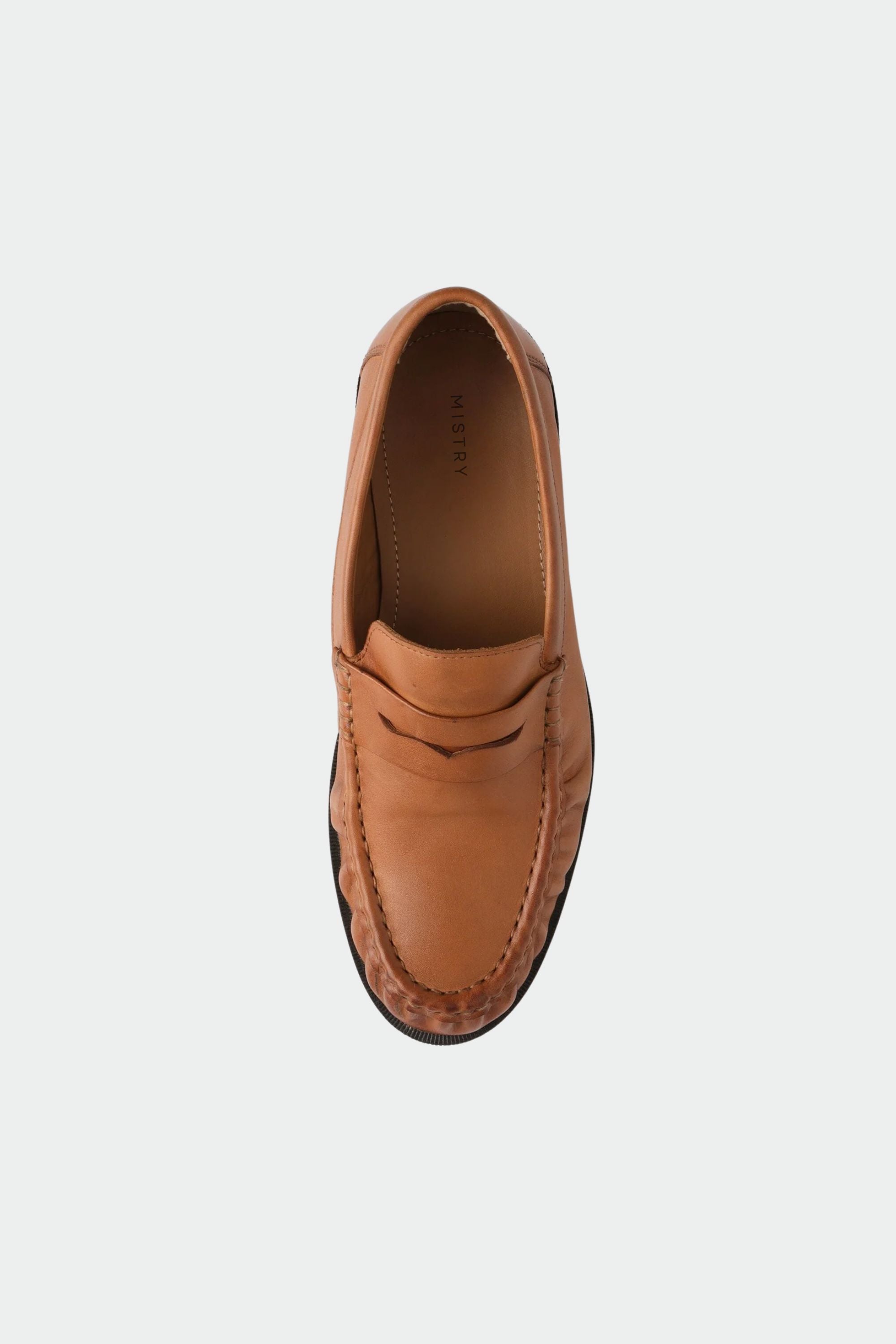 Ruched Penny Cut Loafers in Tan