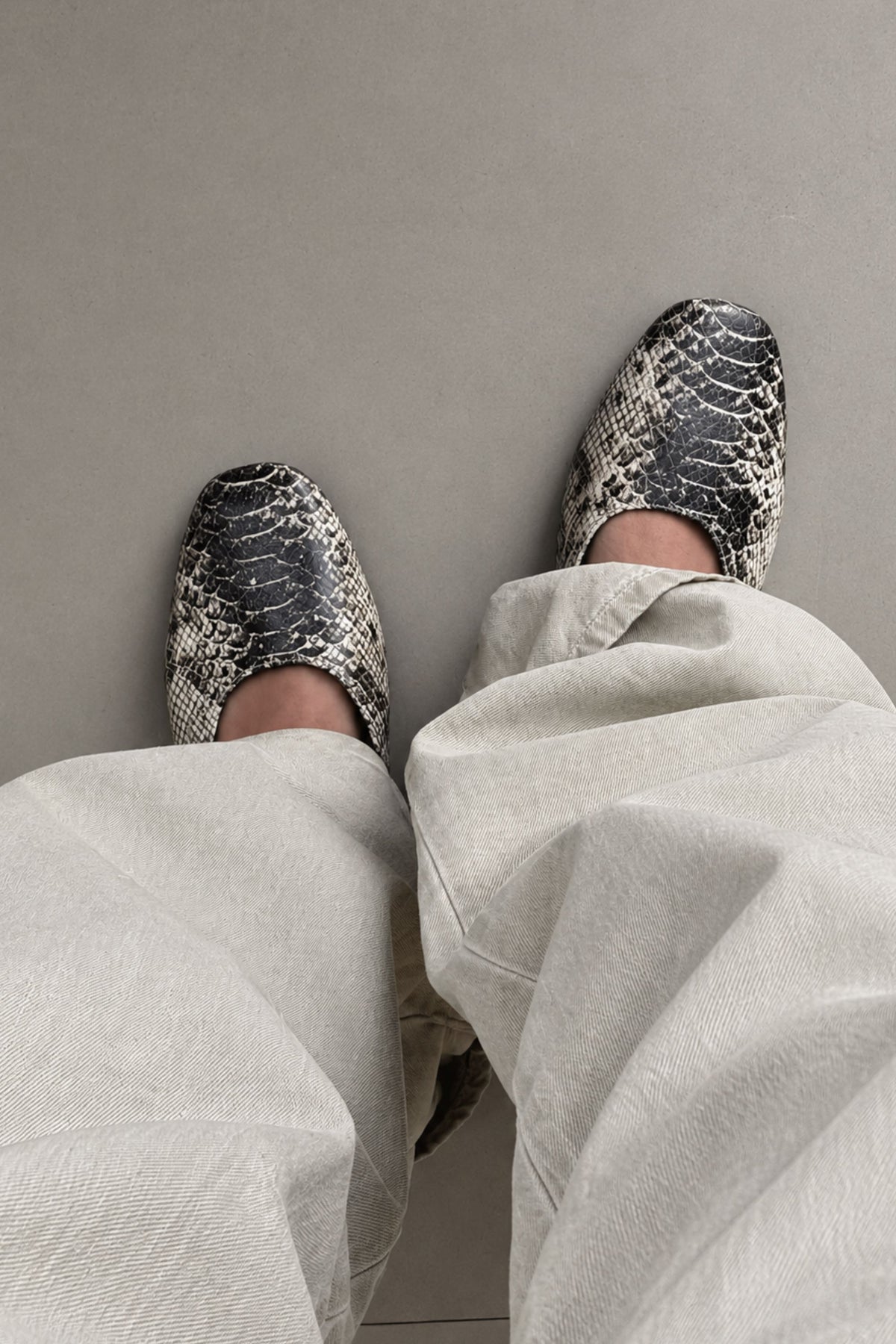 Ballerinas in Taupe Snake