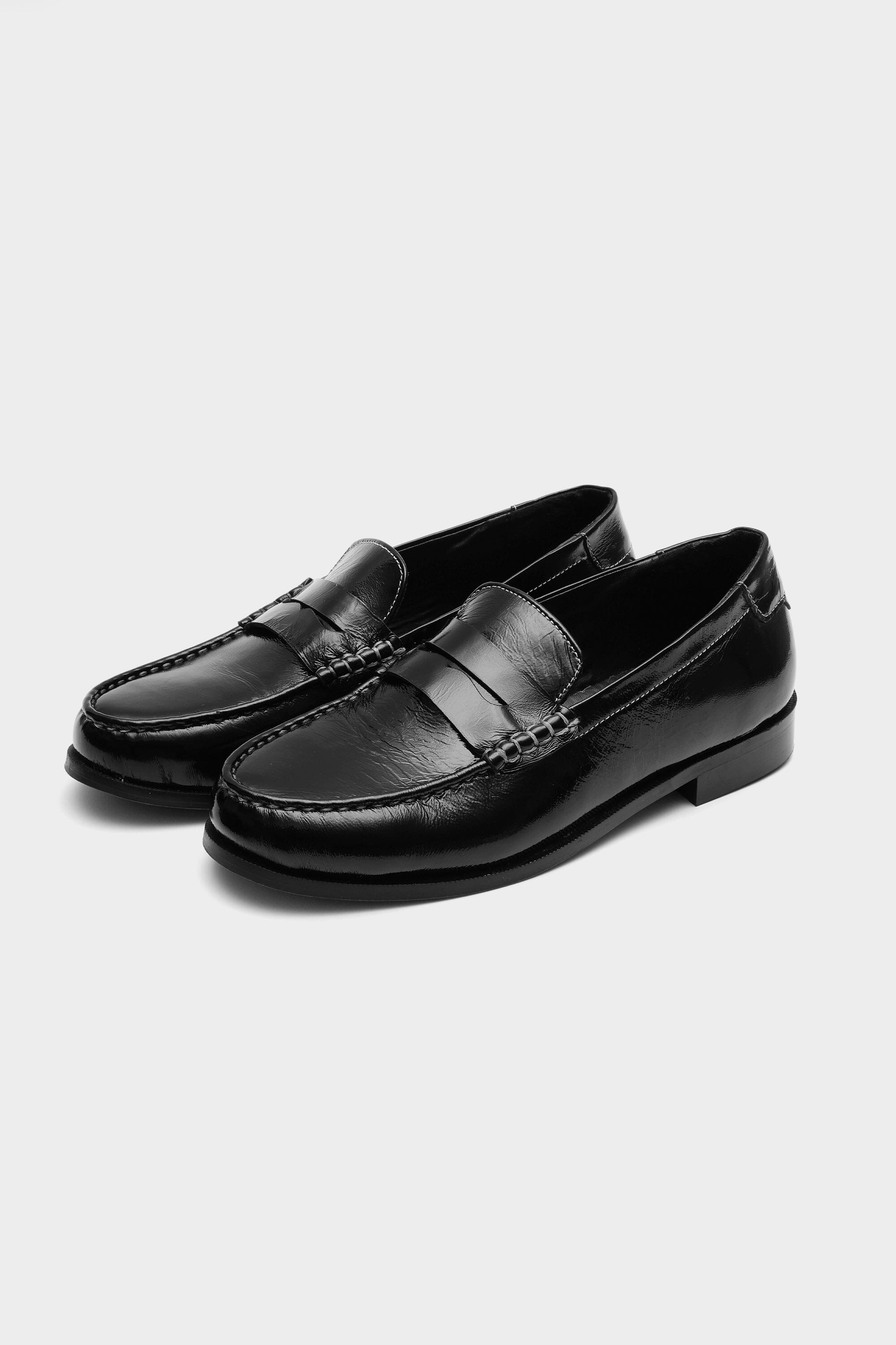 Classic Penny Cut Loafers in Black Patent Leather