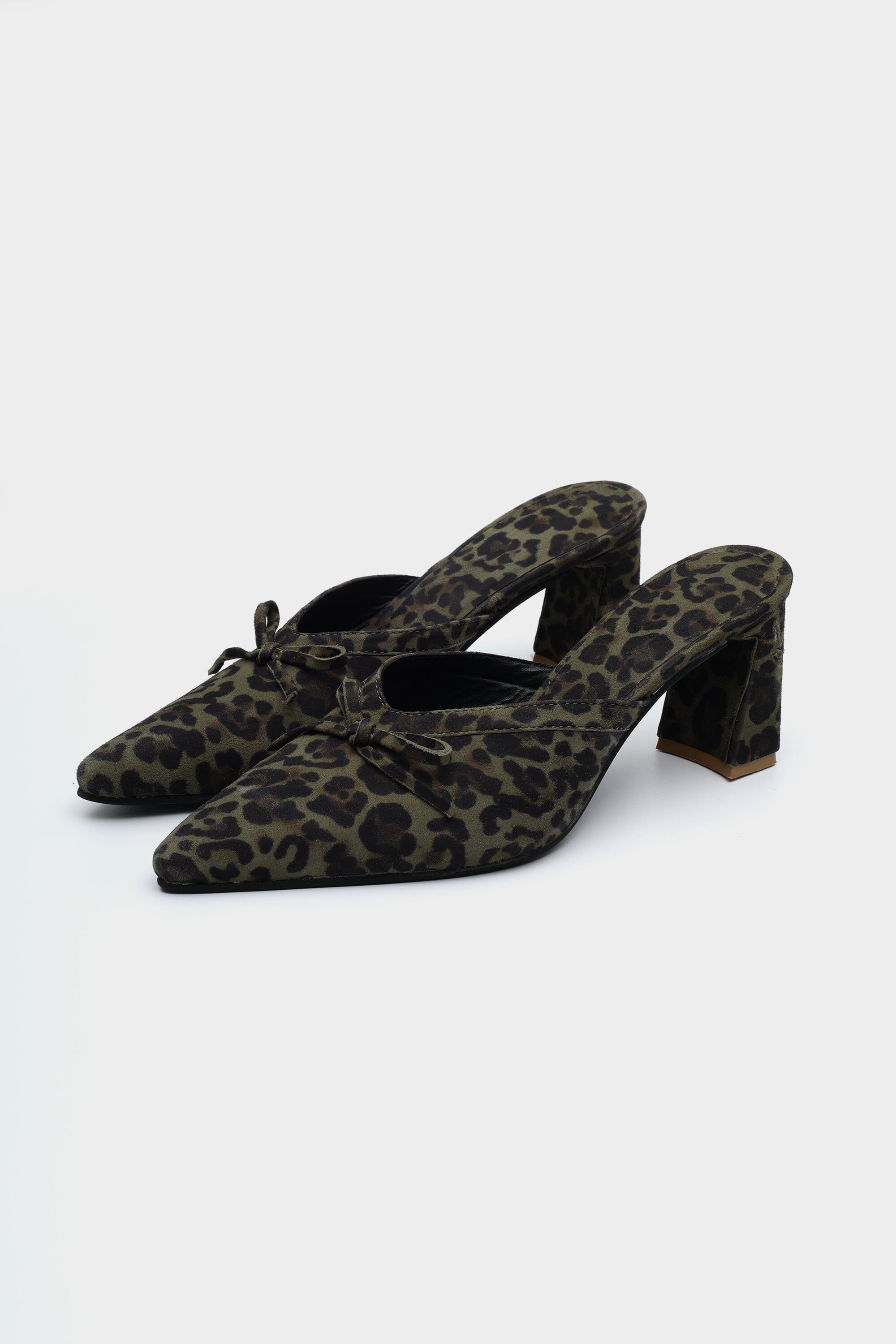Rogue Sculpted Heels in Sage Leopard