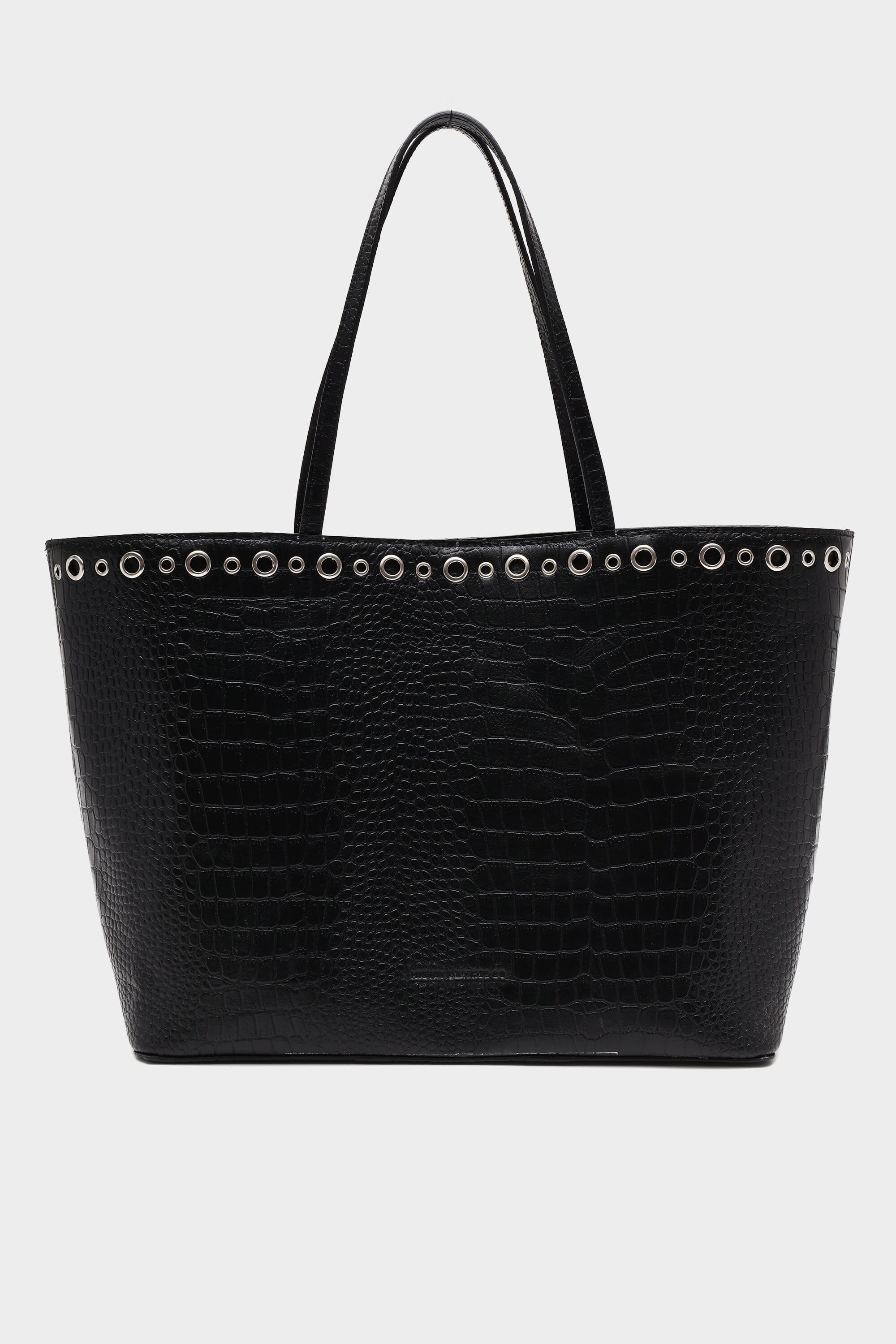 Basic Tote in Black Croc