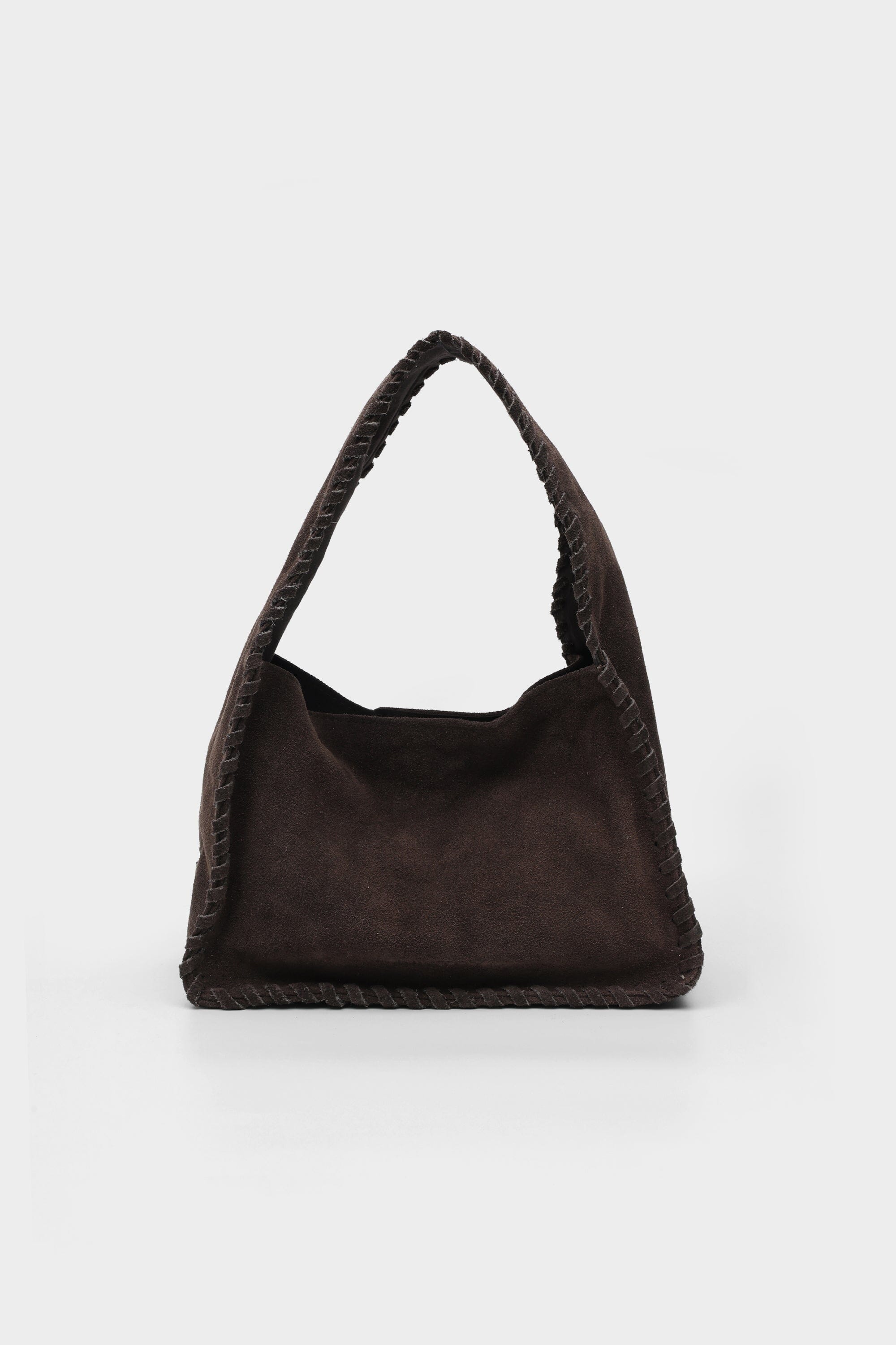 Bento Mini in Brown Suede Whipstitch
