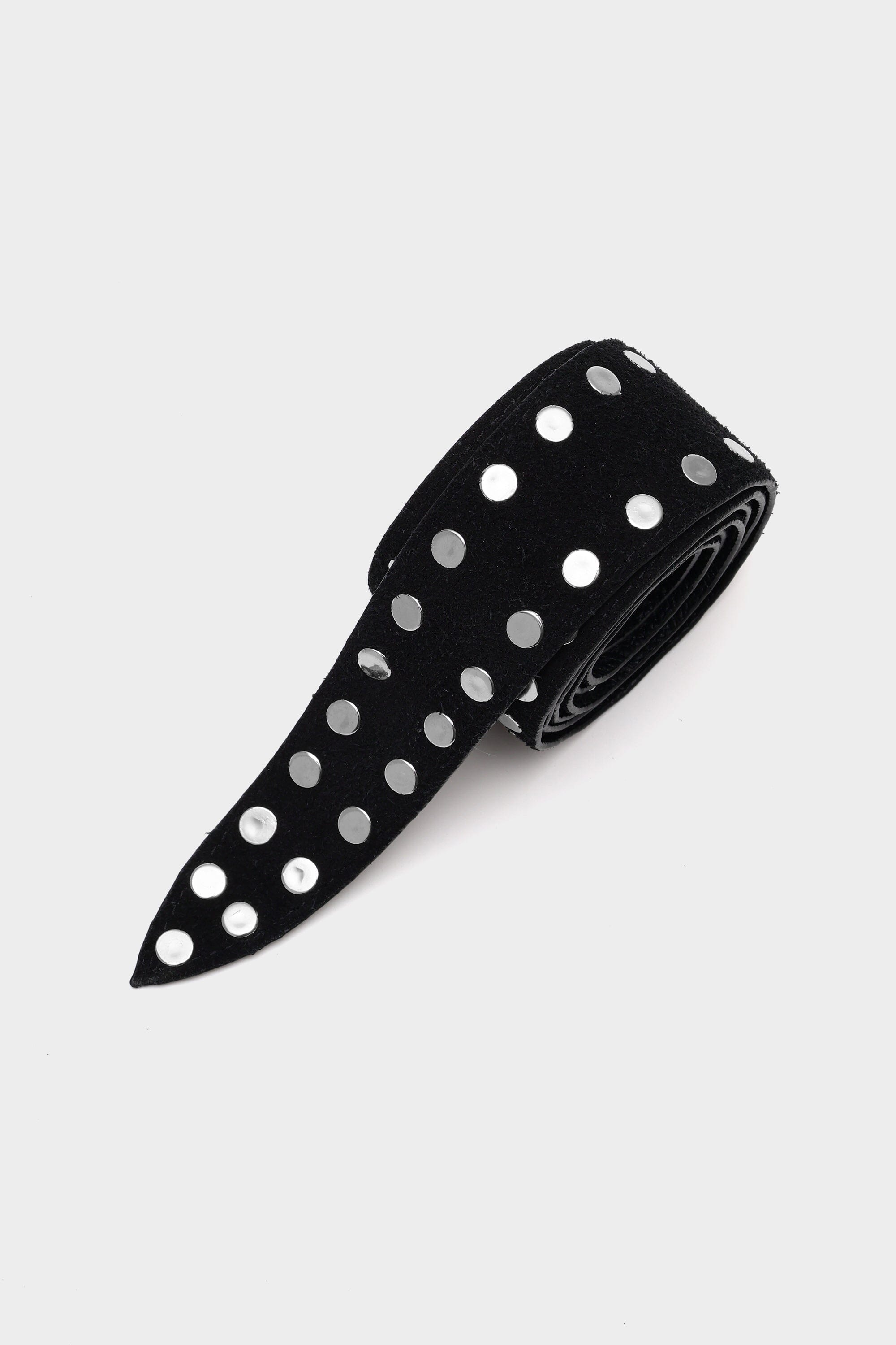Black Studded Suede Belt
