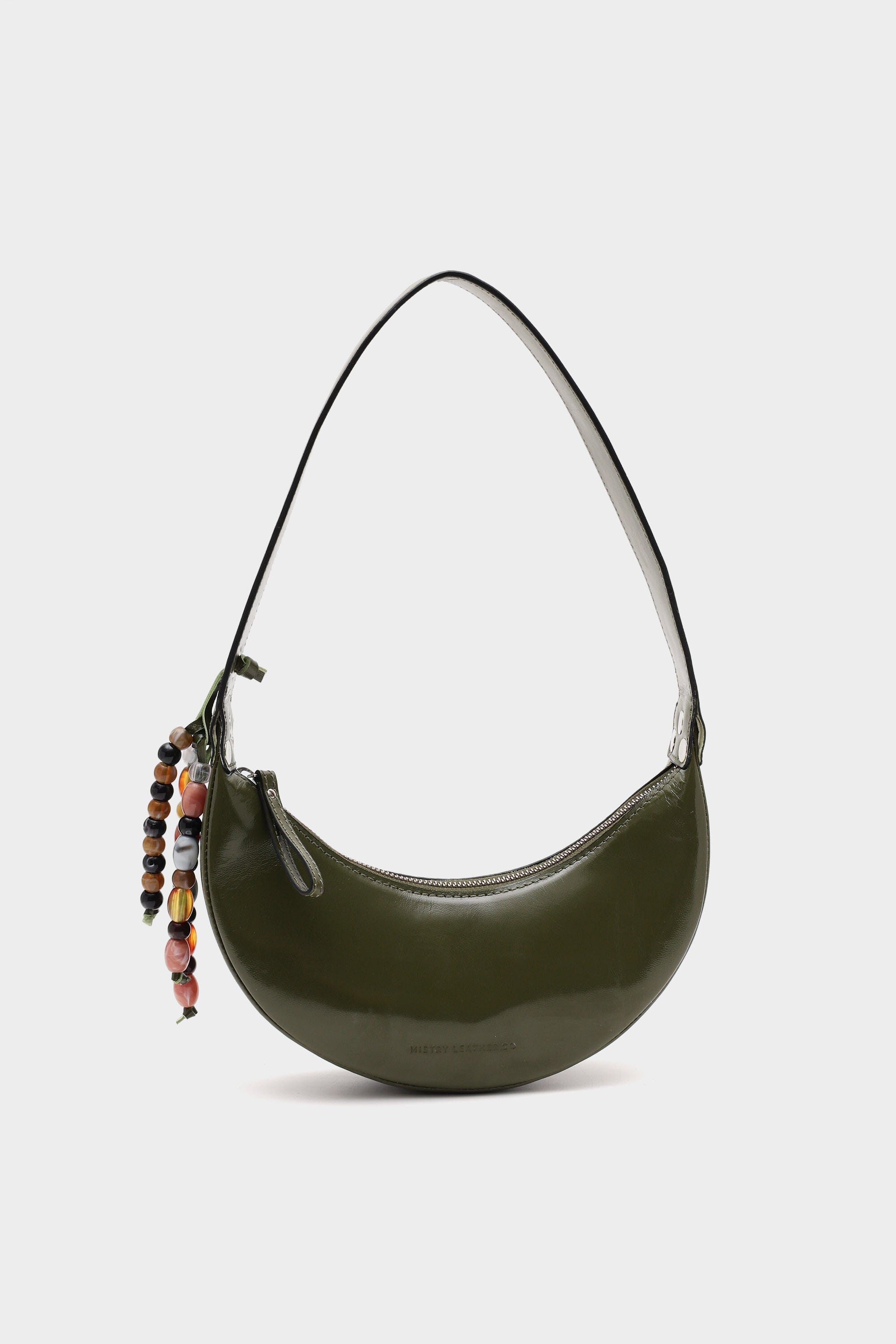 Selena in Olive Green Patent Leather with Embellishments