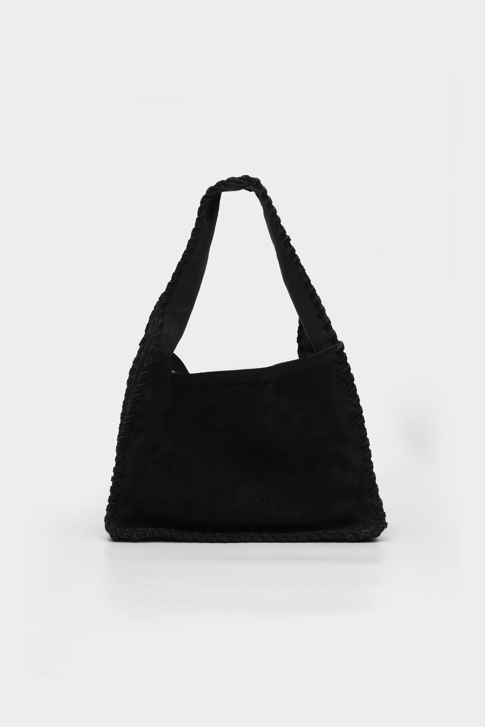 Bento Mini in Black Suede Whipstitch
