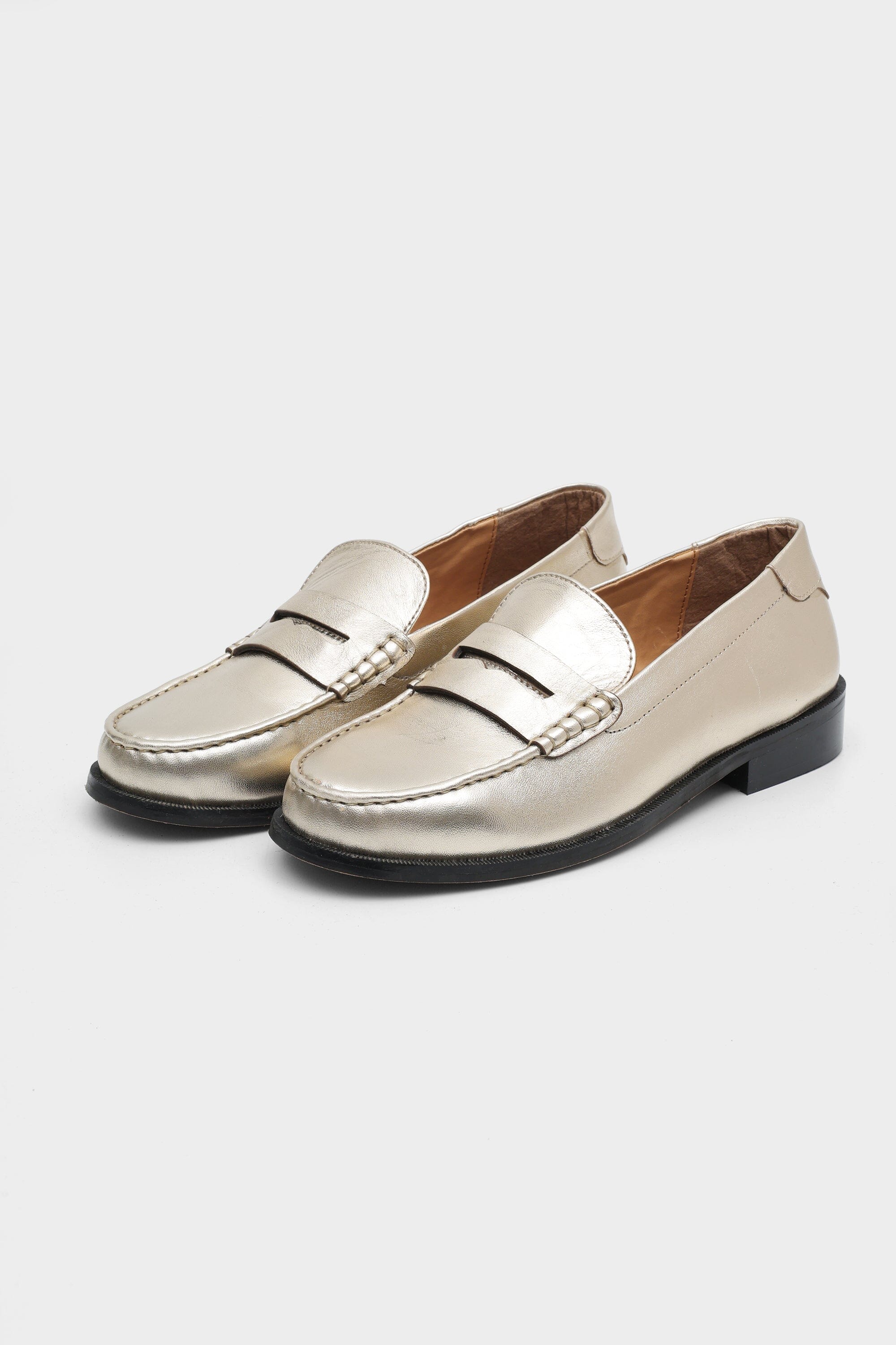 Classic Penny Cut Loafers in Champagne
