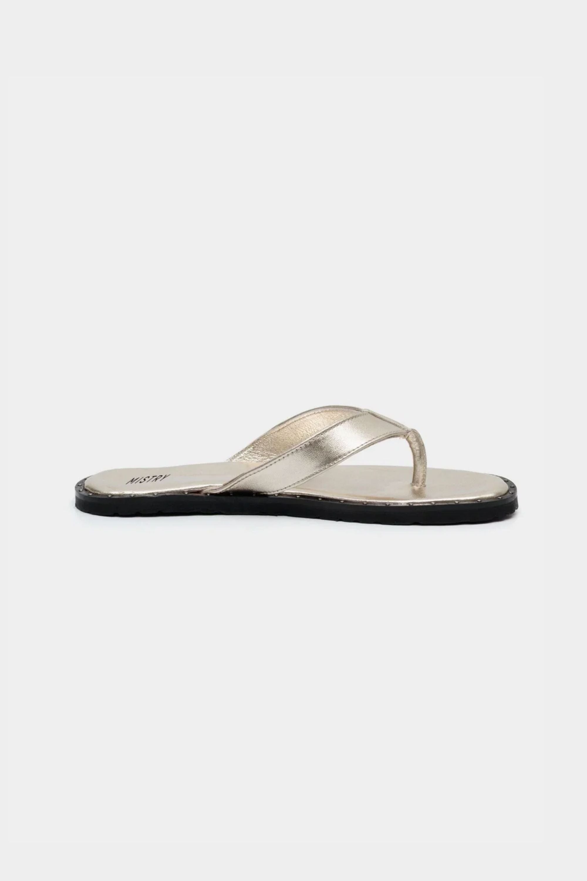 Bare Flip Flops in Champagne with Studded Detailing