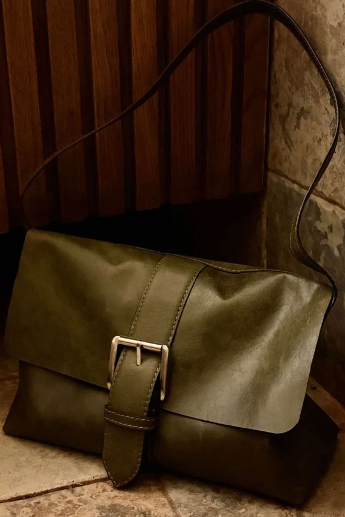 Marlow Flap Bag in Olive Green