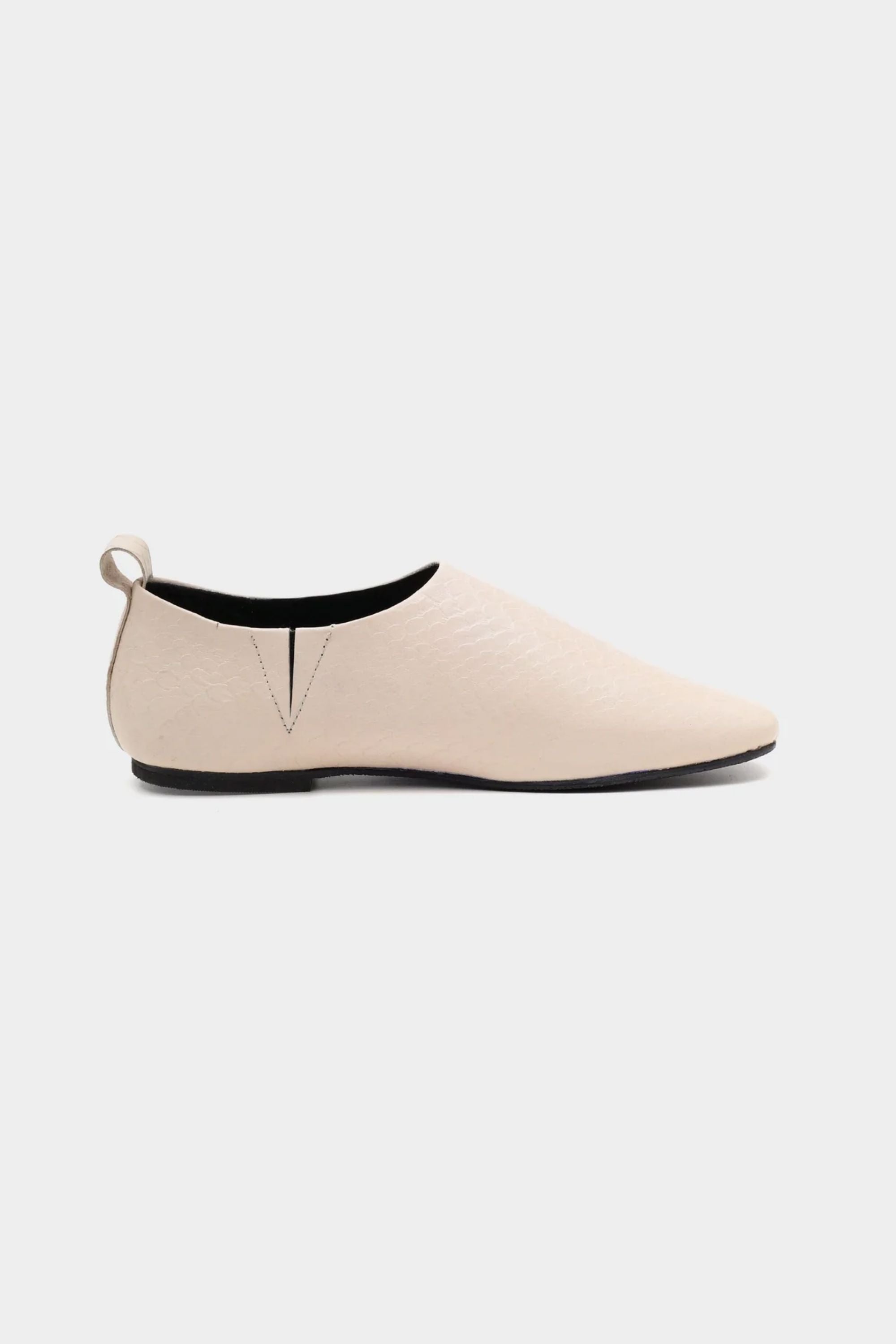 Croc Embossed City Loafer In Milk White