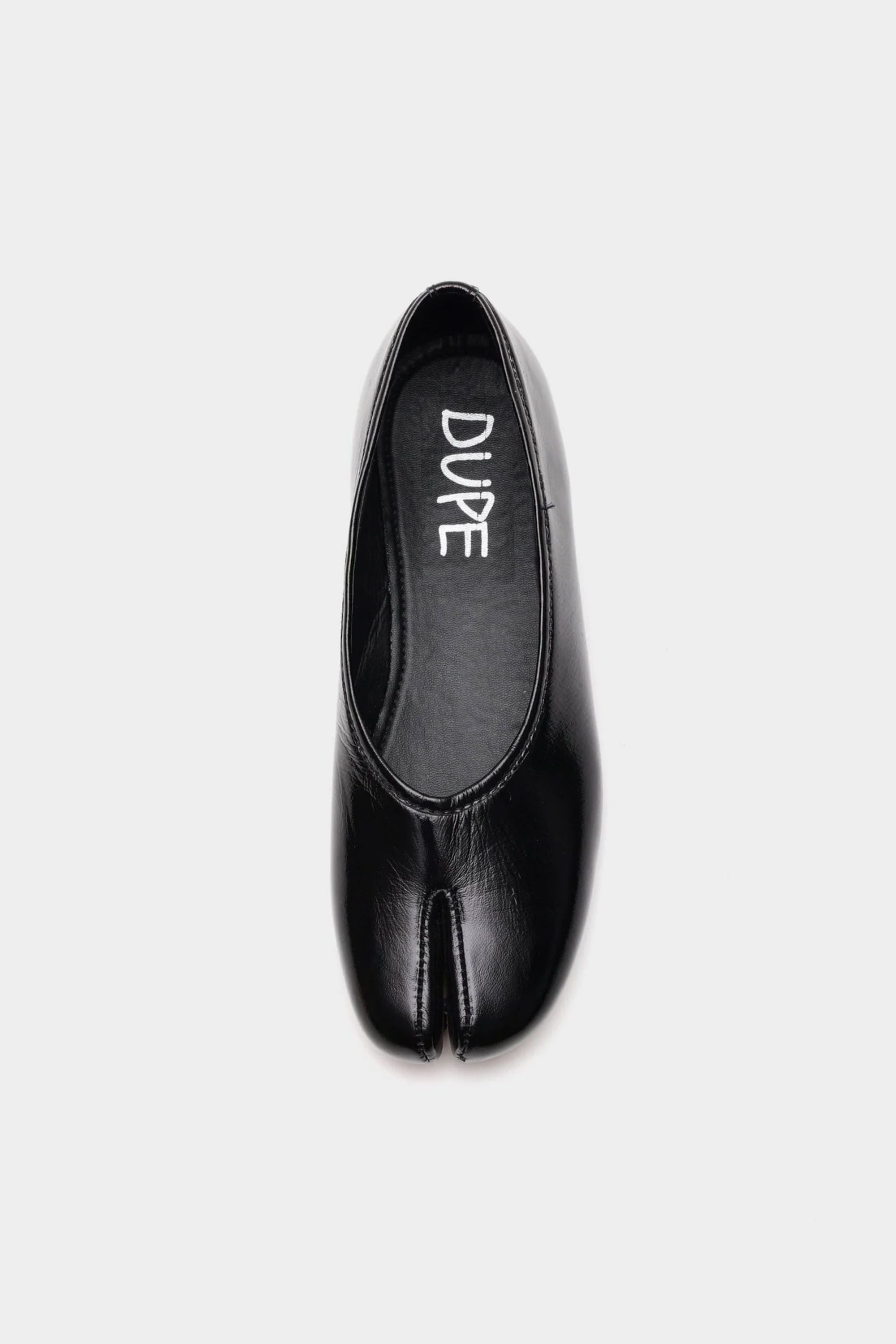 The DUPE in Black Crushed Patent Leather