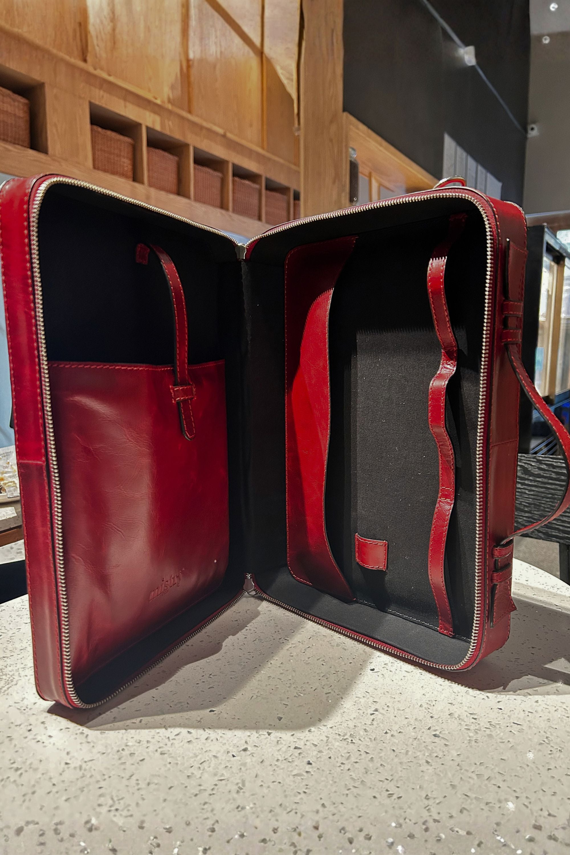 Briefcase in Cherry Red
