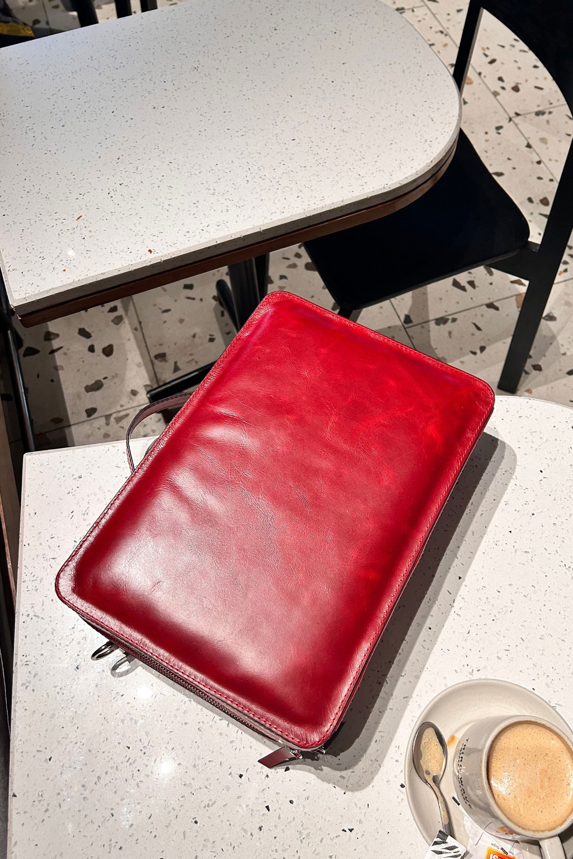 Briefcase in Cherry Red