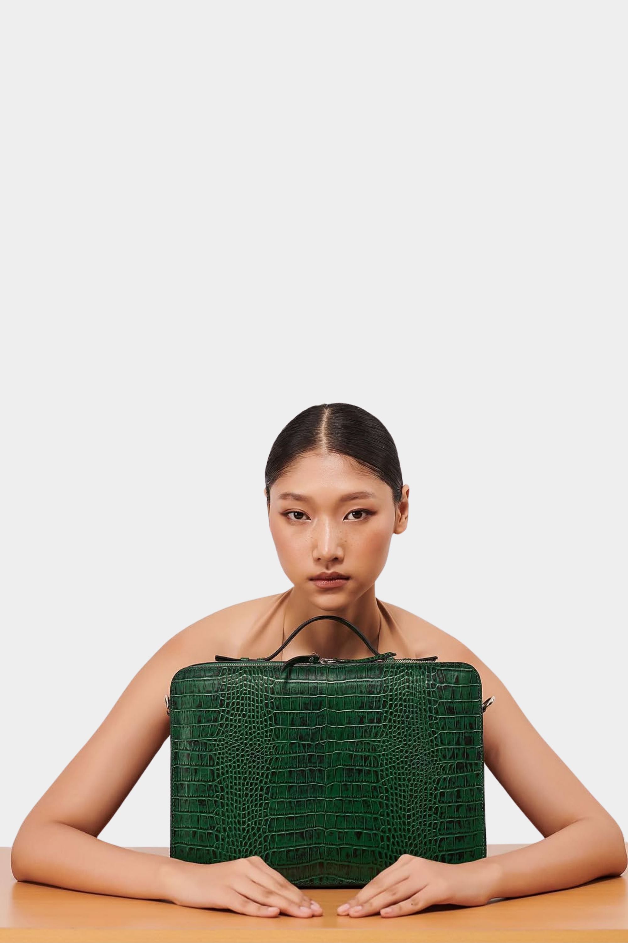 Briefcase in Forest Green