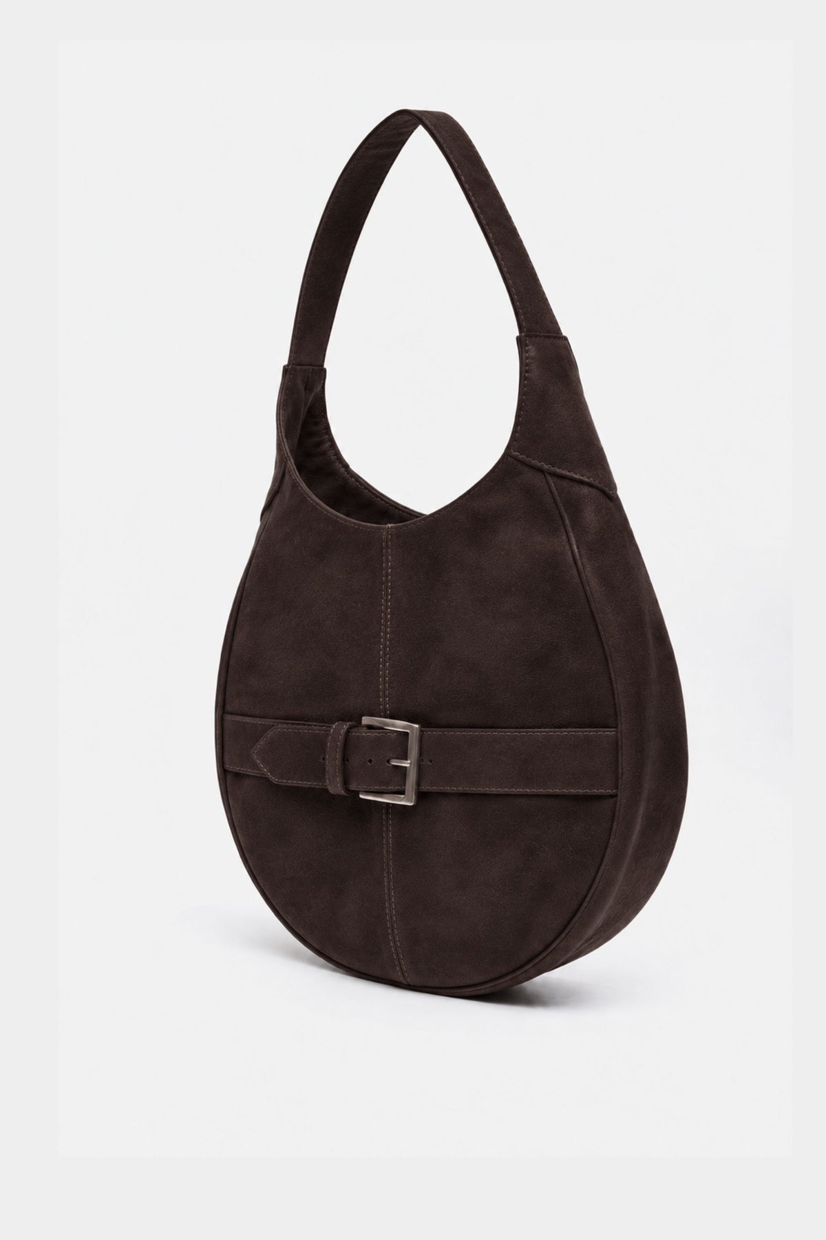 Mable Hobo Bag in Brown Suede