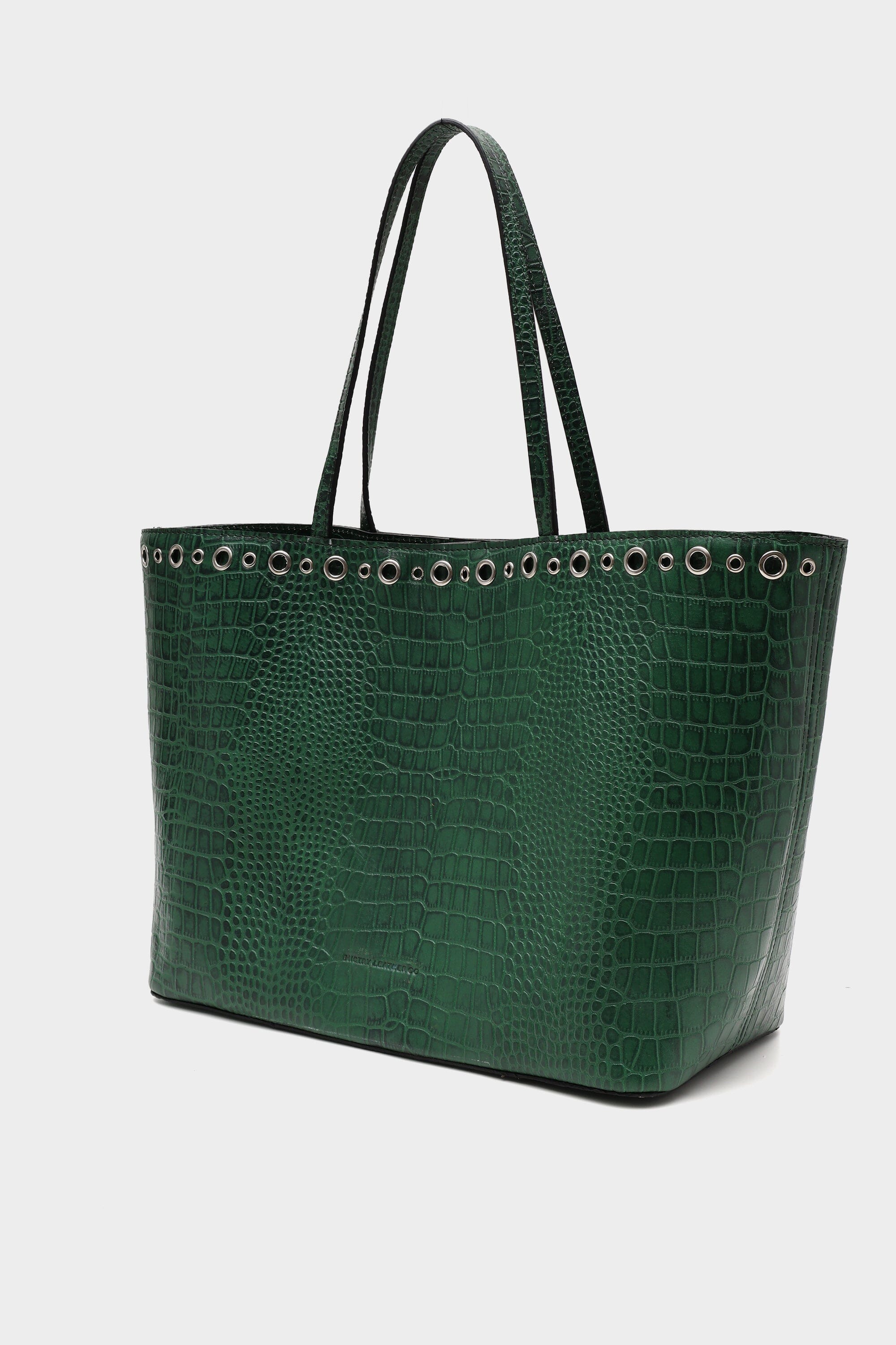 Basic Tote In Forest Green with Eyelet Details
