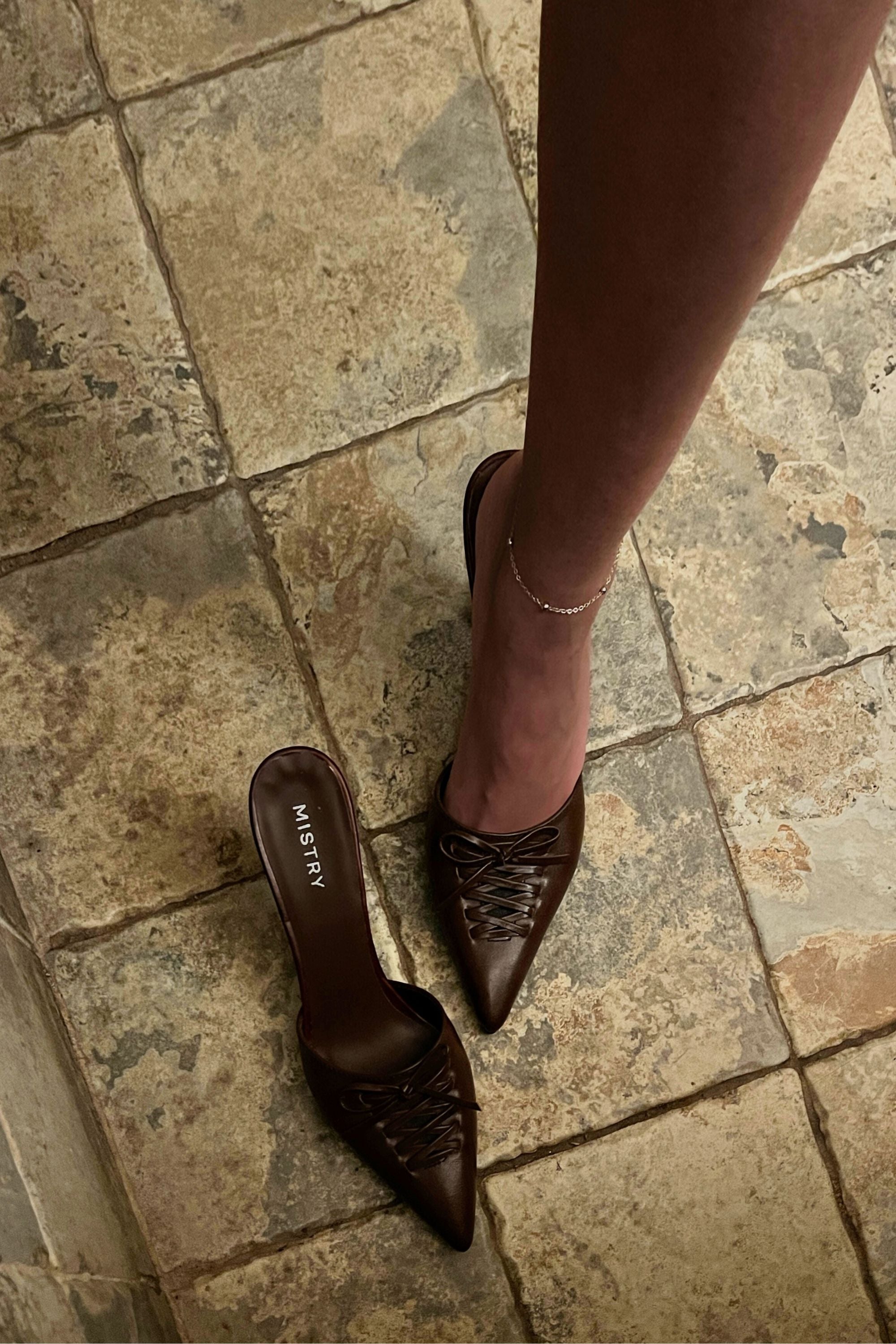Tapered Heels in Mahogany
