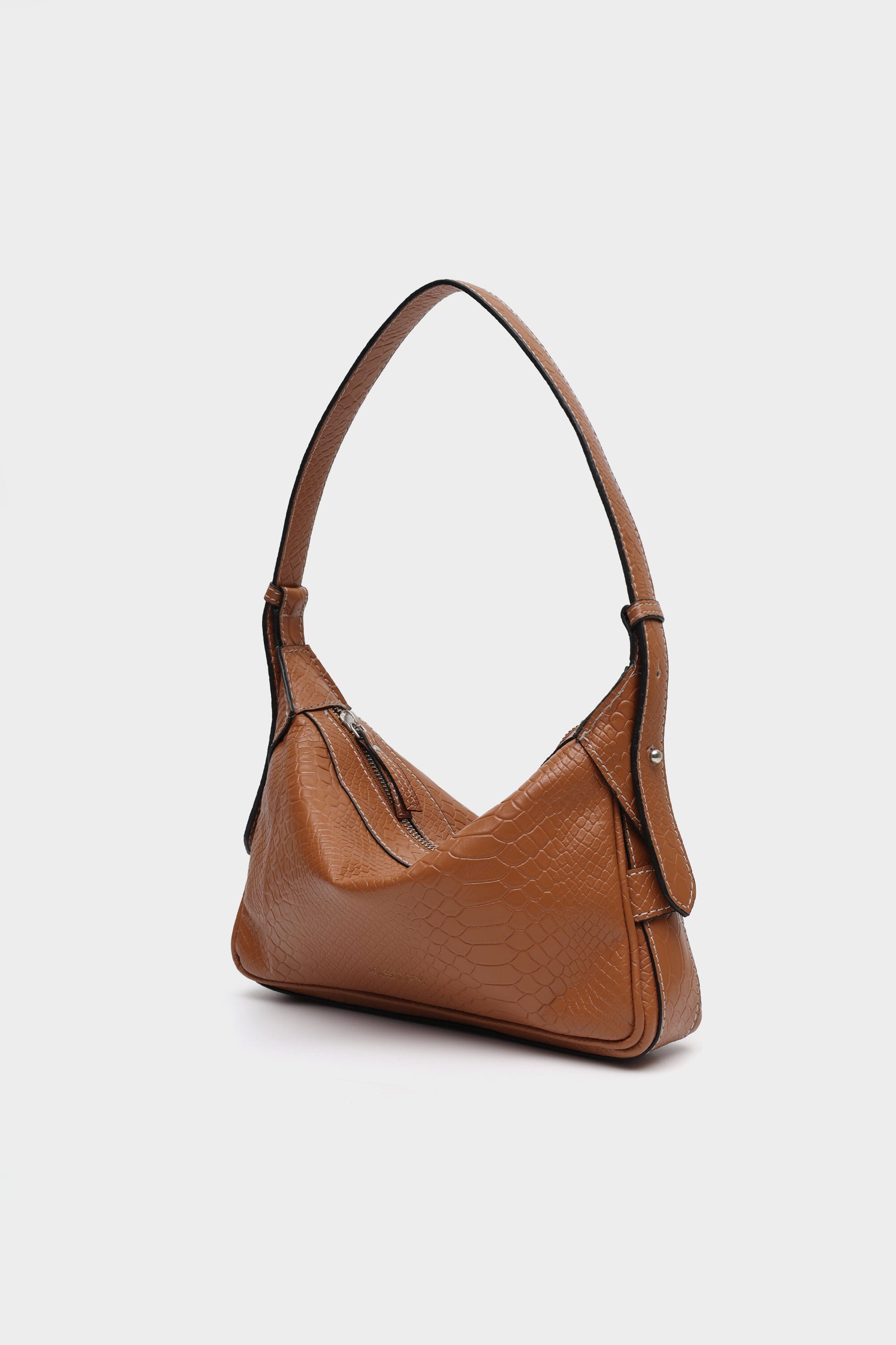 Soft Baguette in Tan Croc