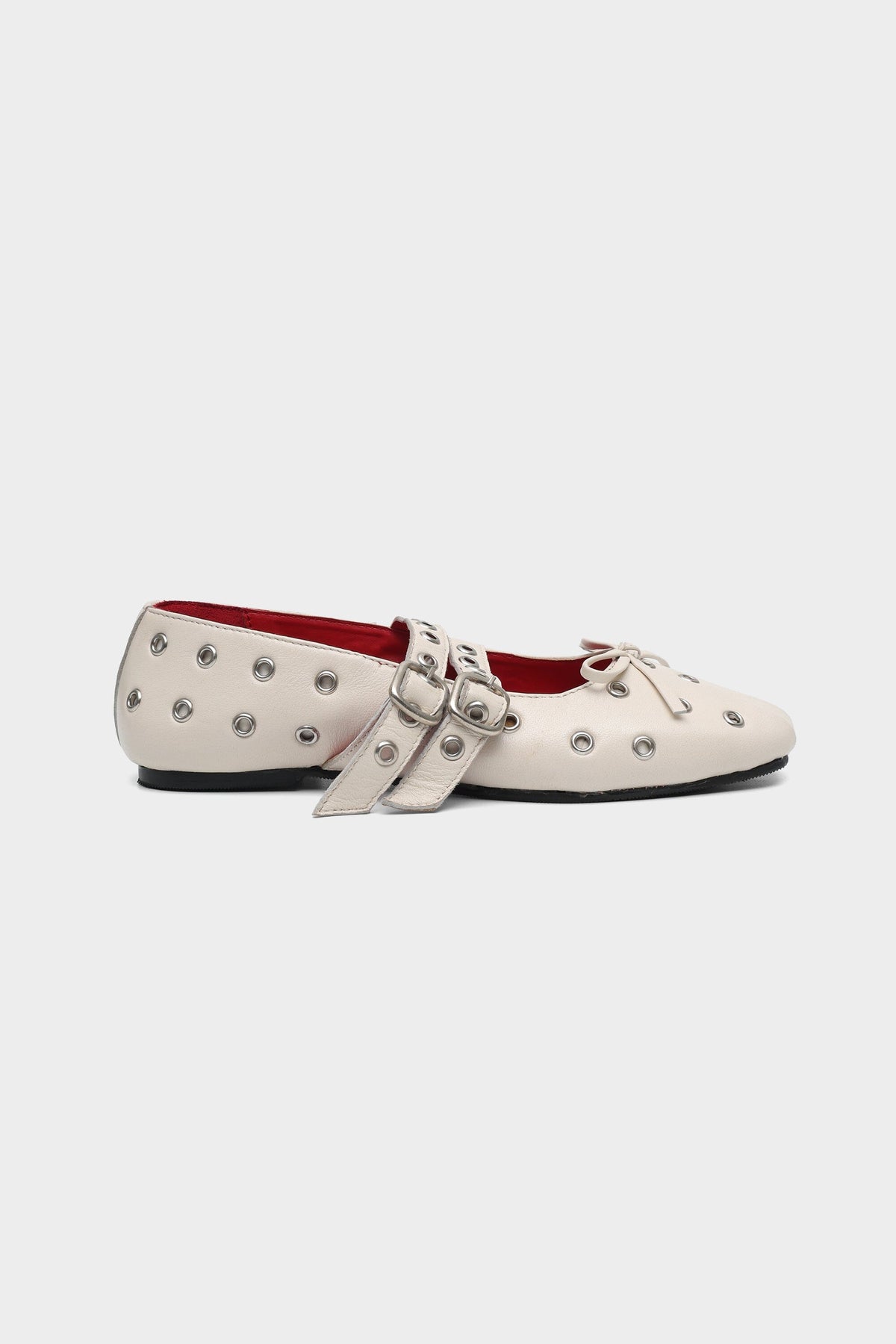 Ivory Rogue Ballerinas with Grommets