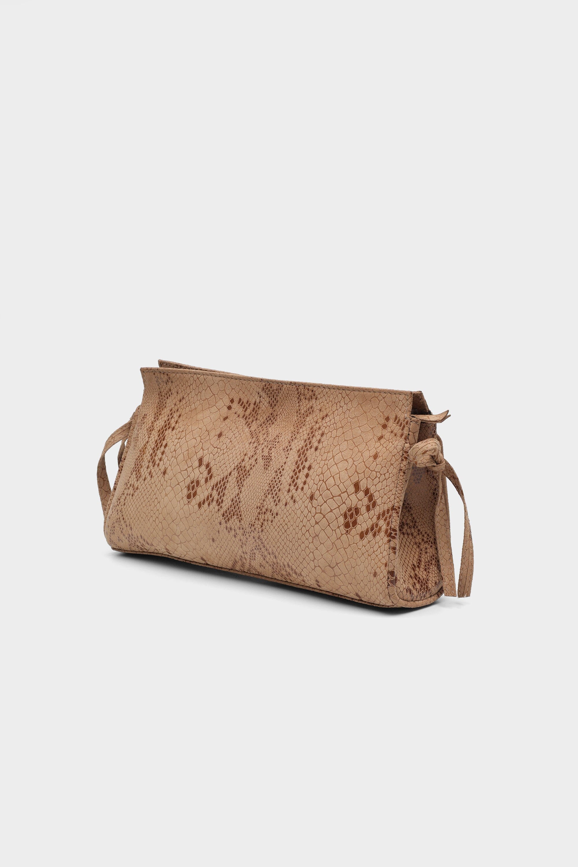 Trapeze Clutch in Brown Snake