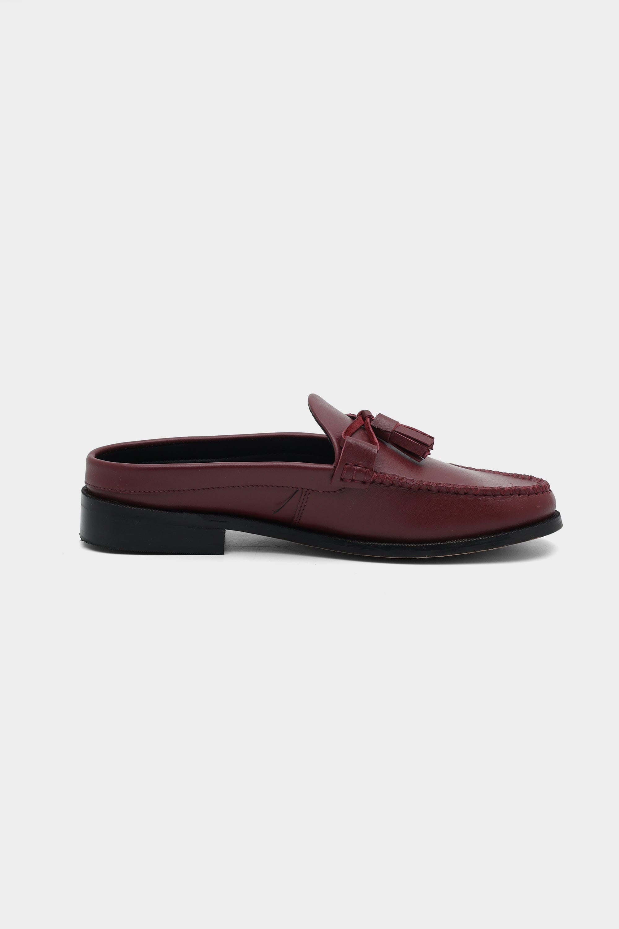 Tassel Trim Mule in Bordeaux
