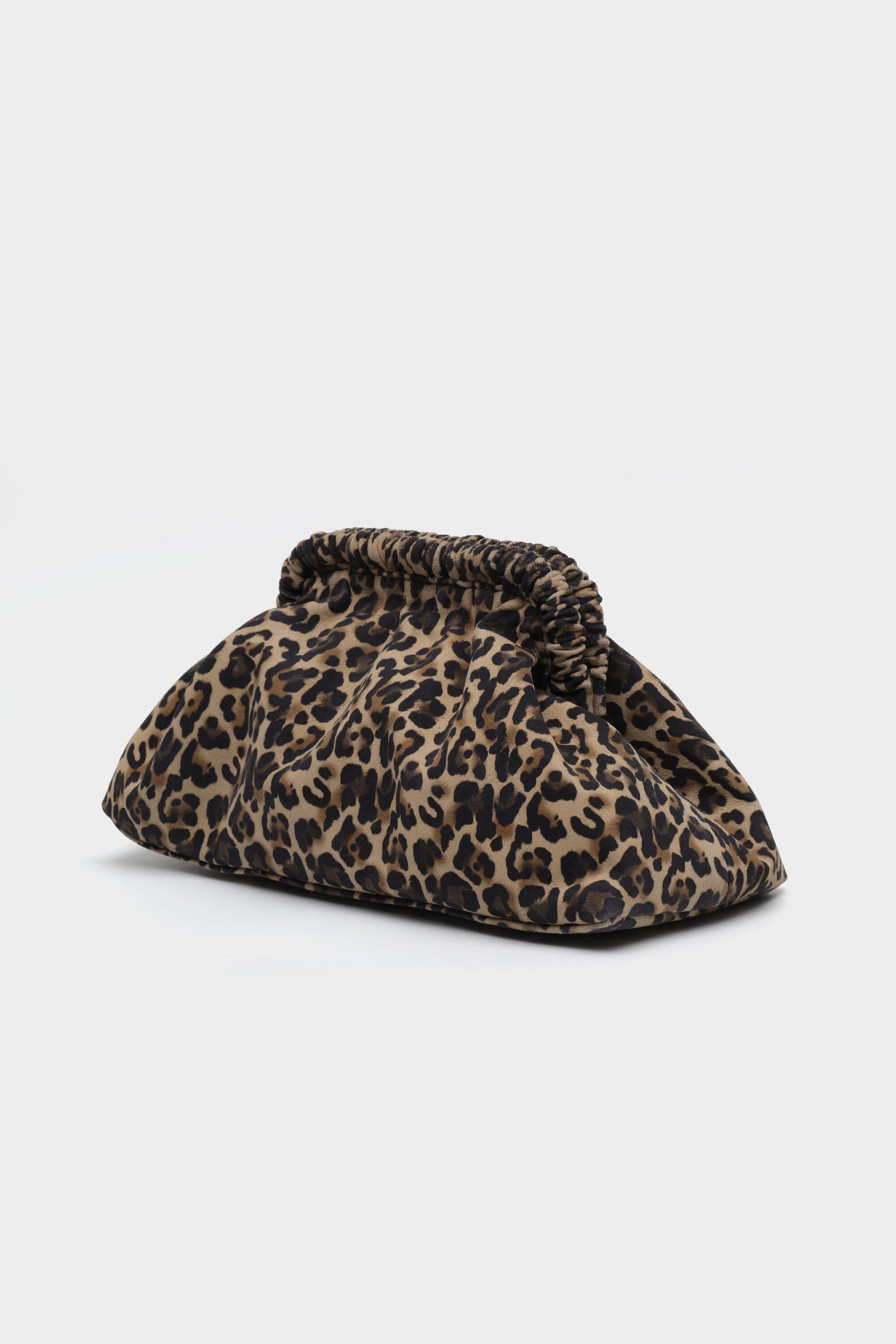 Slouch Clutch in Beige Leopard