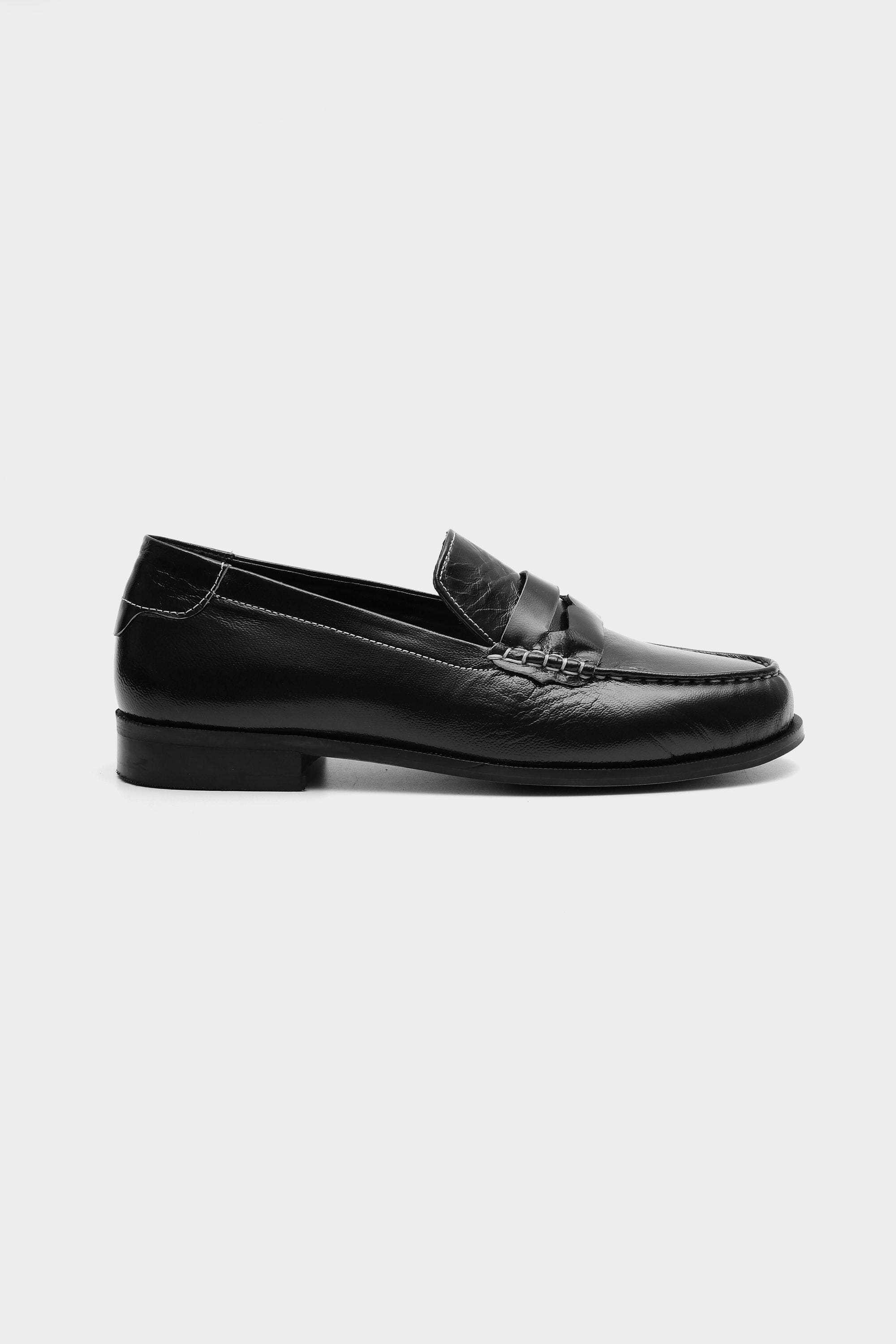 Classic Penny Cut Loafers in Black Patent Leather