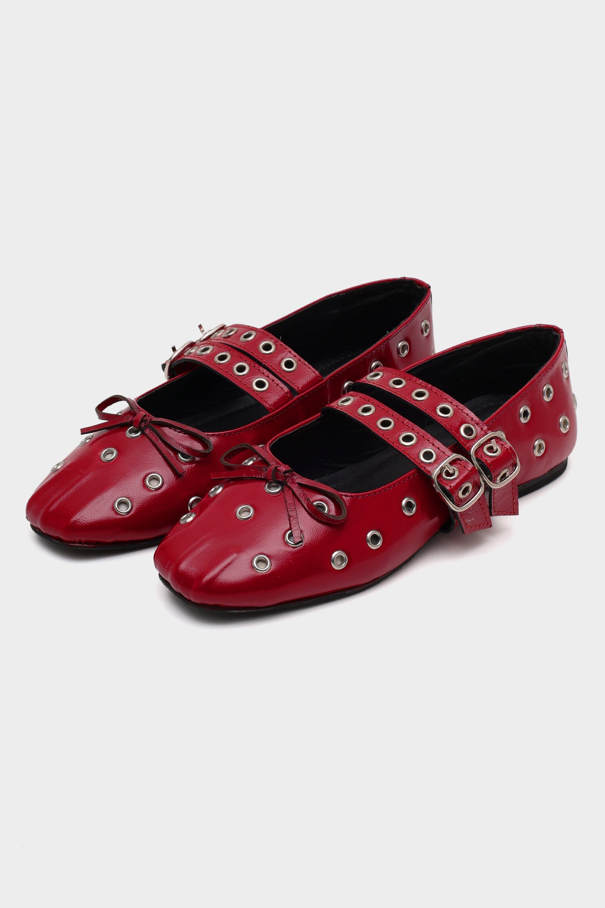 Red Rogue Ballerinas with Grommets