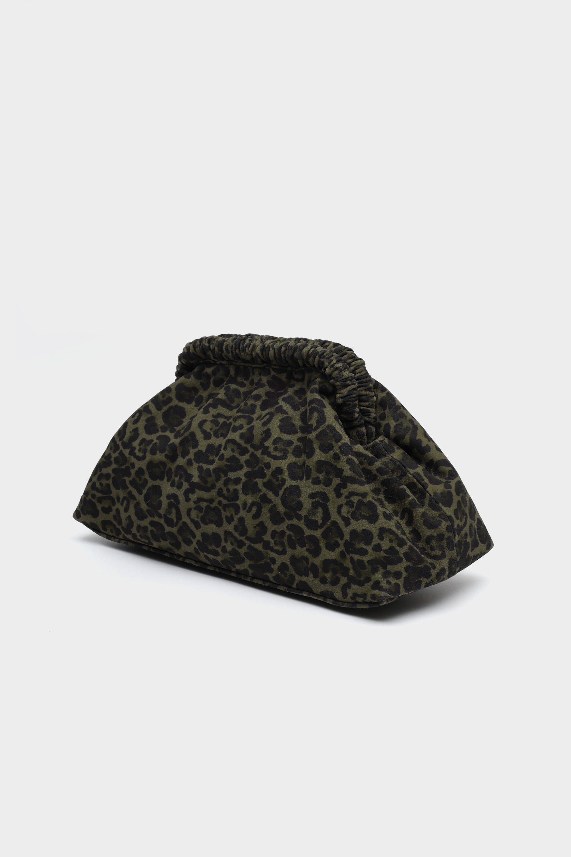 Slouch Clutch in Sage Leopard
