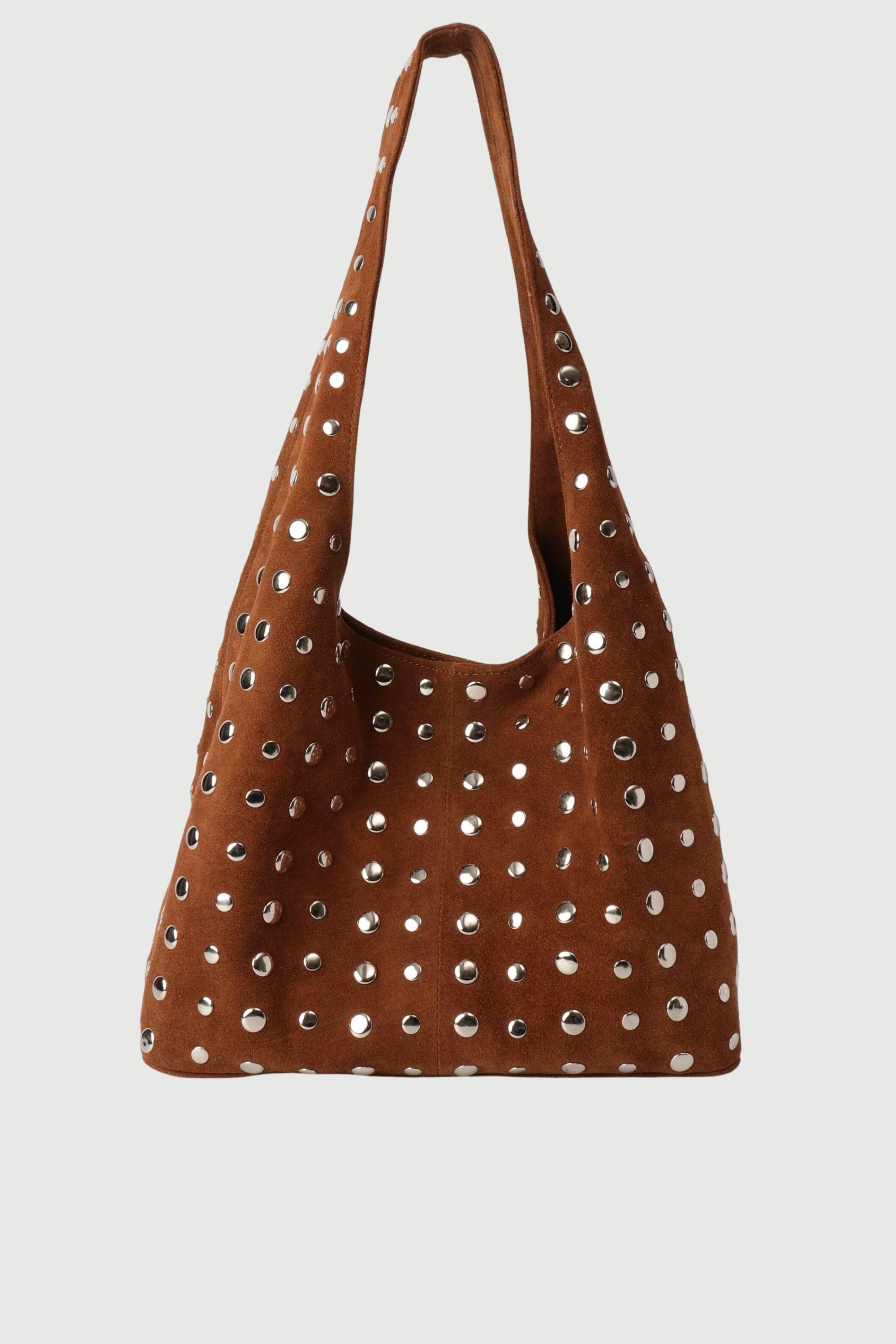 Icon Studded Tote in Terra Suede
