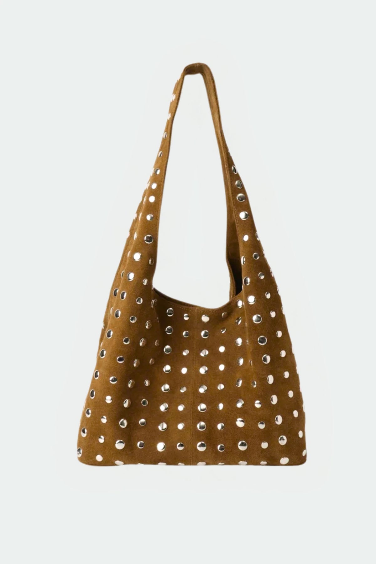 Icon Studded Tote in Terra Suede