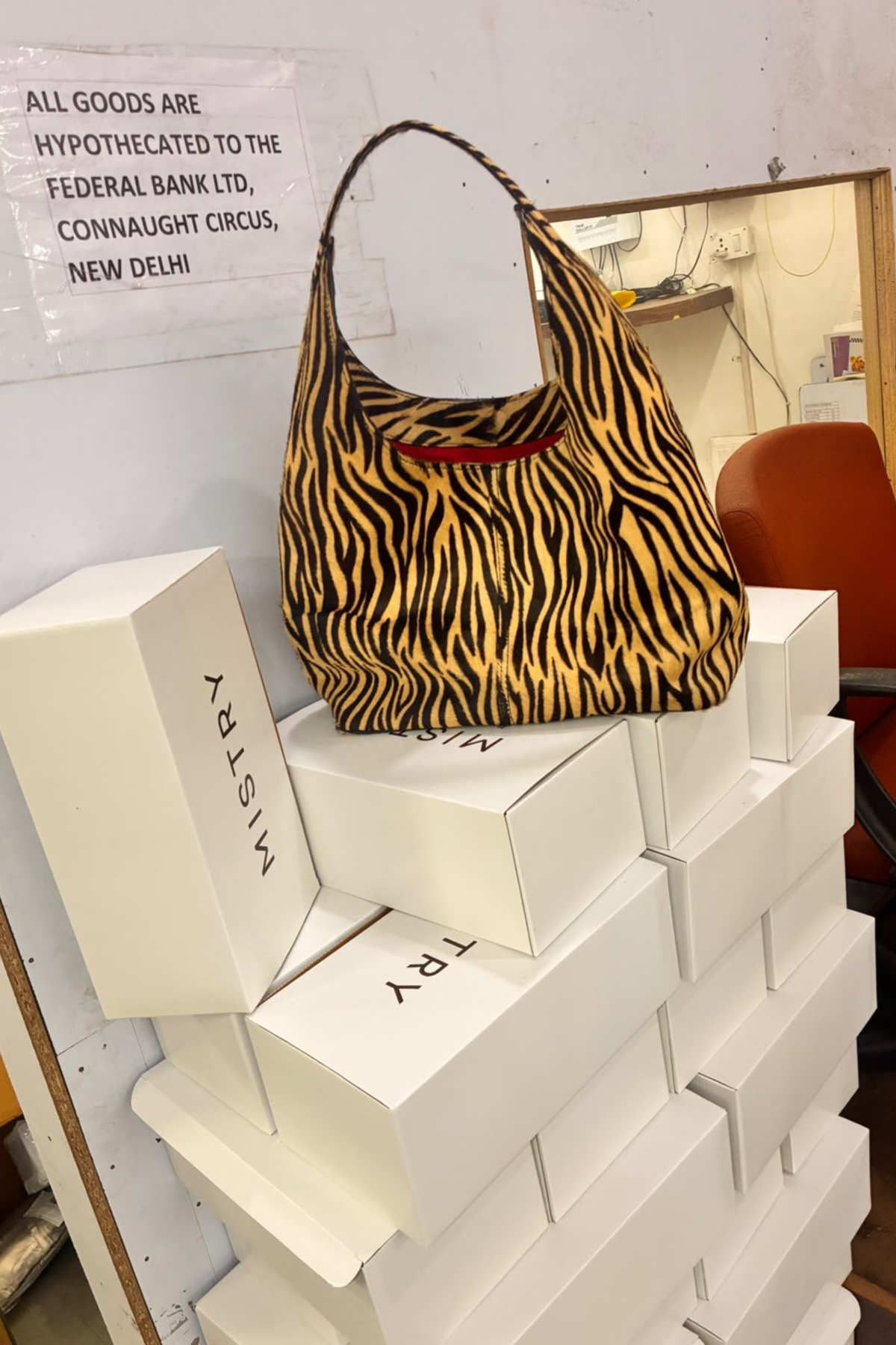 Deve Hobo Tote in Zebra Hair-on