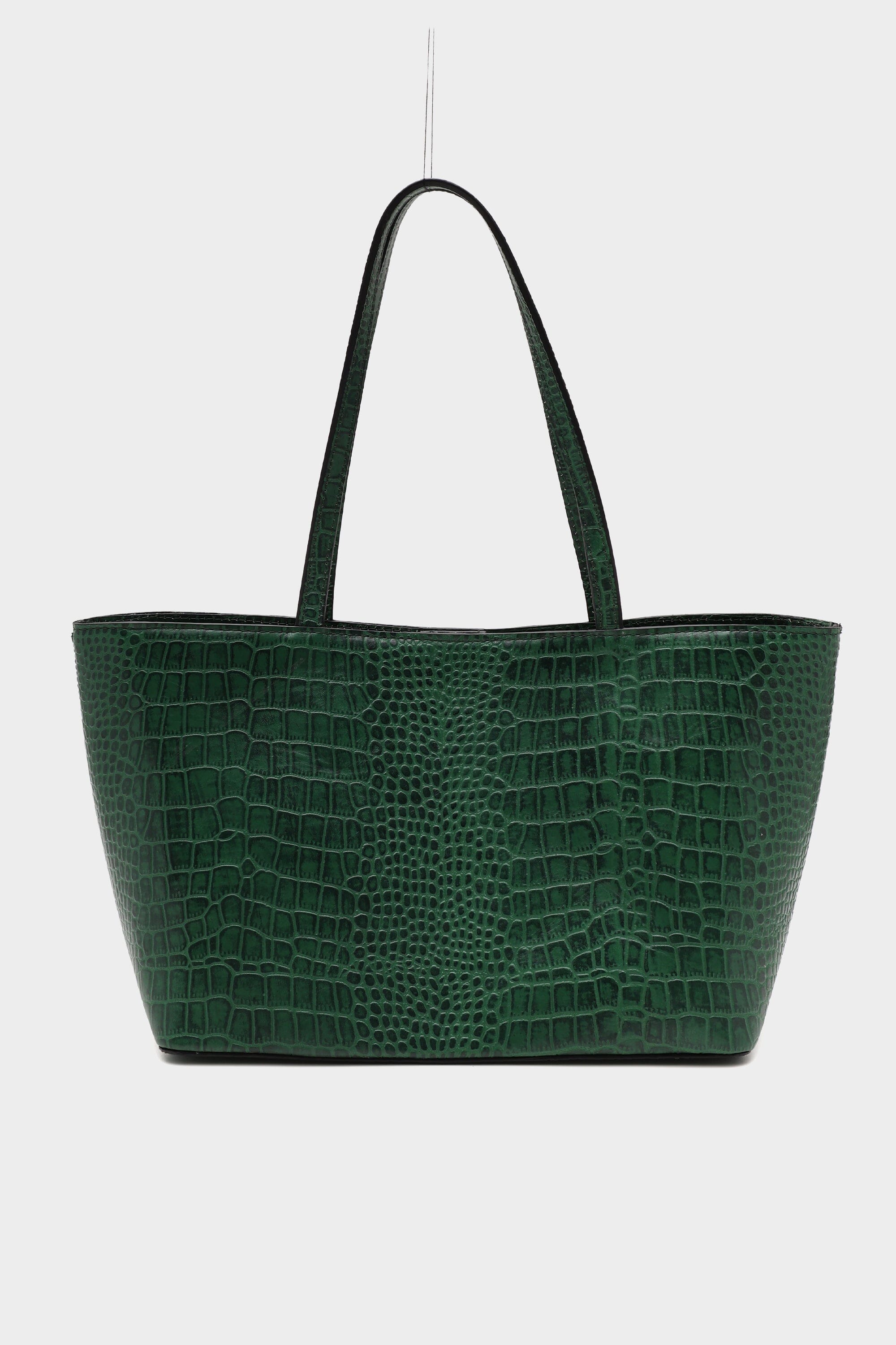 Basic Tote Mini in Forest Green with Eyelet Details