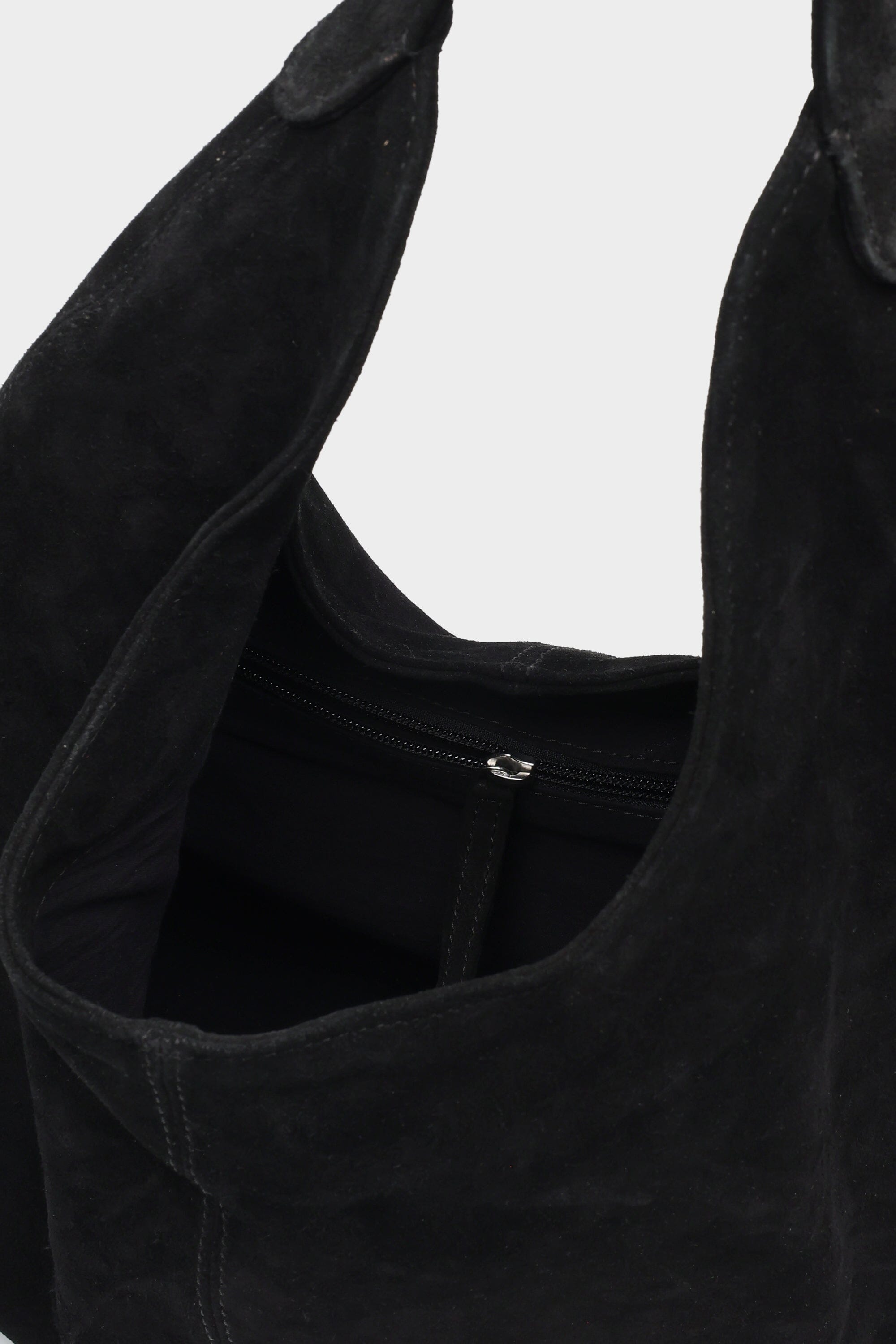 Deve Hobo Tote in Black Suede