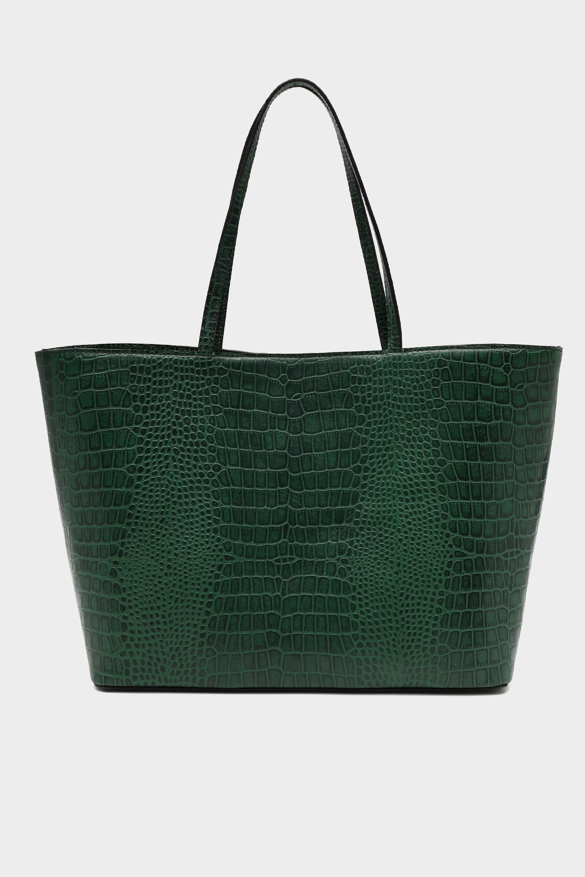 Basic Tote In Forest Green with Eyelet Details