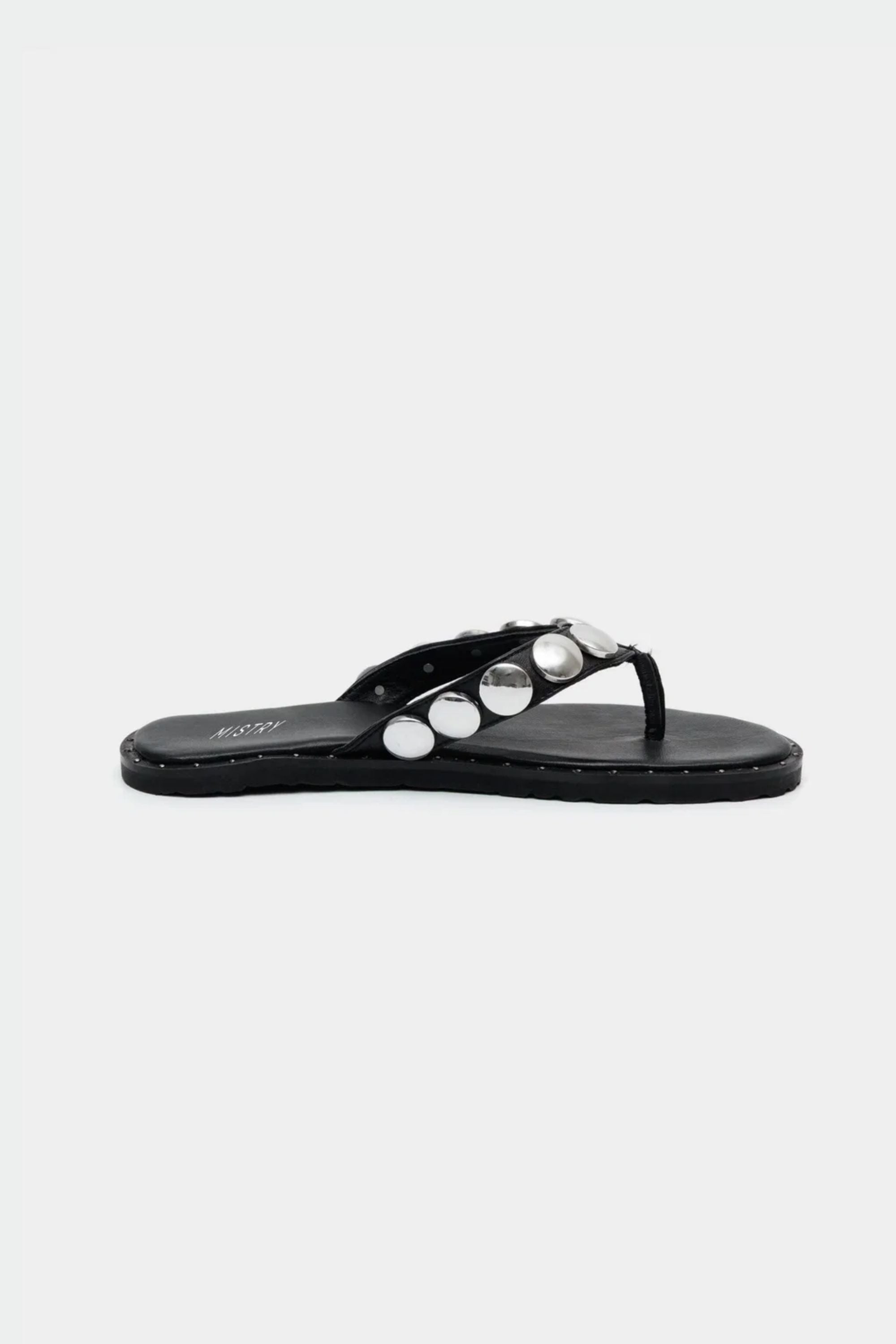 Icon Studded Flip Flops in Black