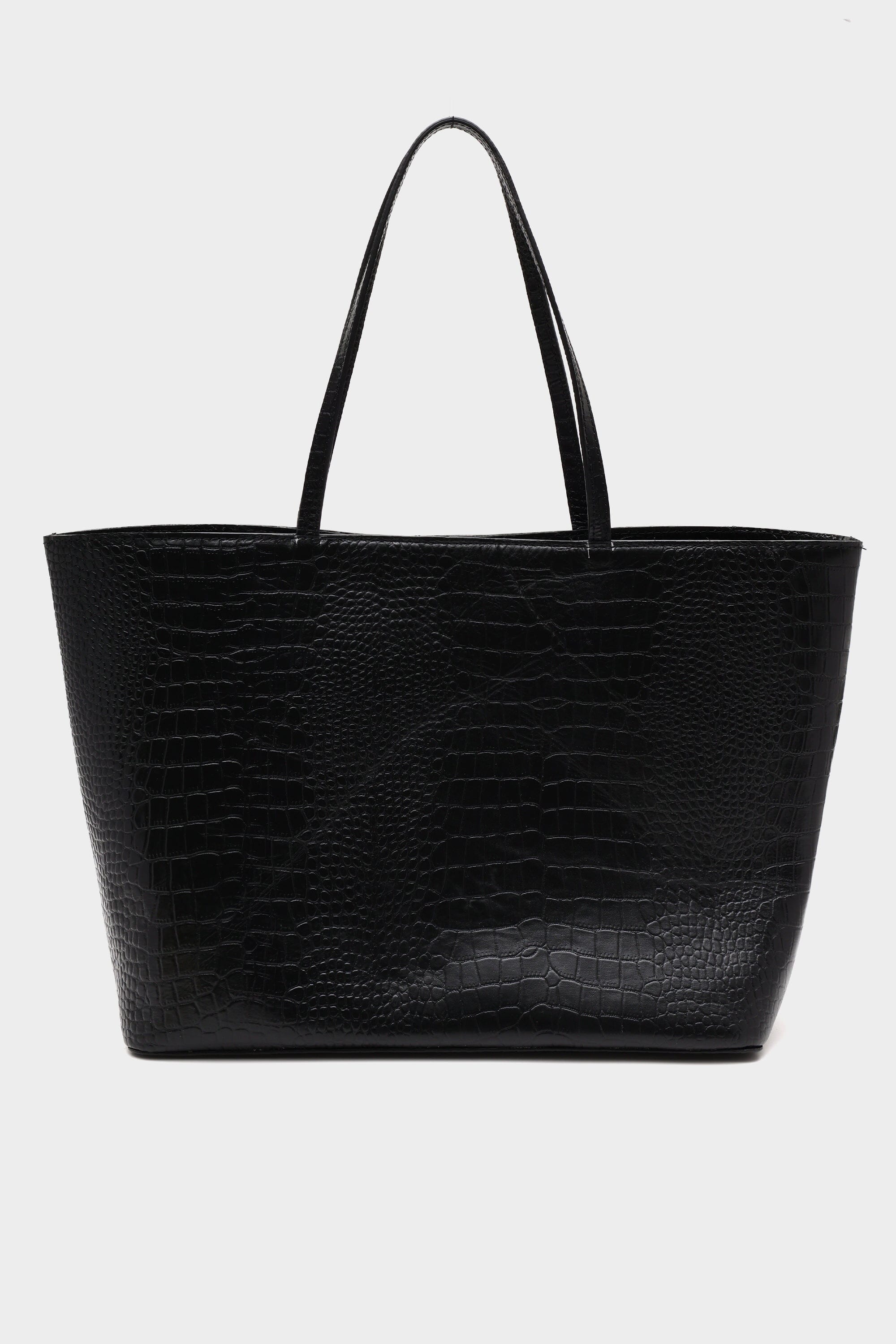 Basic Tote in Black Croc