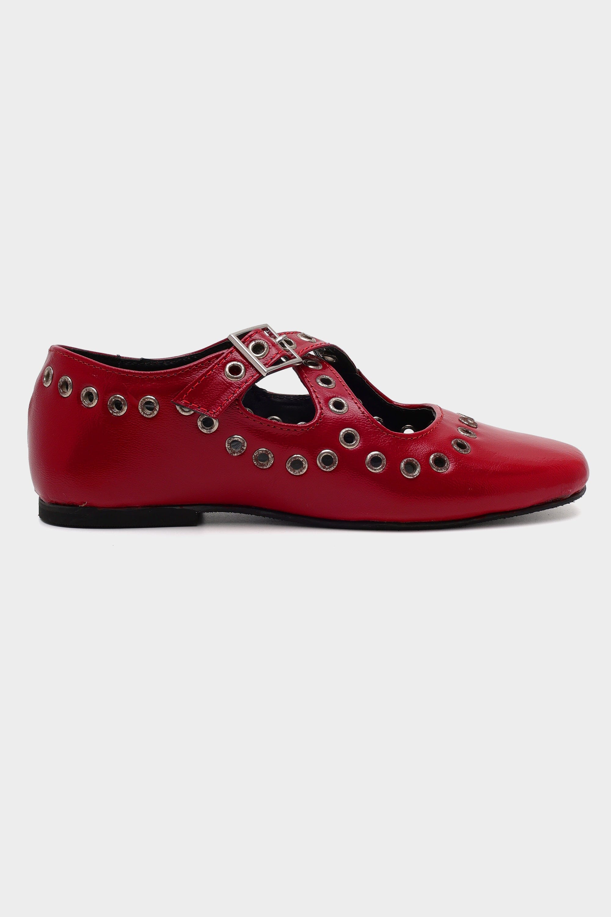 Red Crux Ballerinas with Grommets