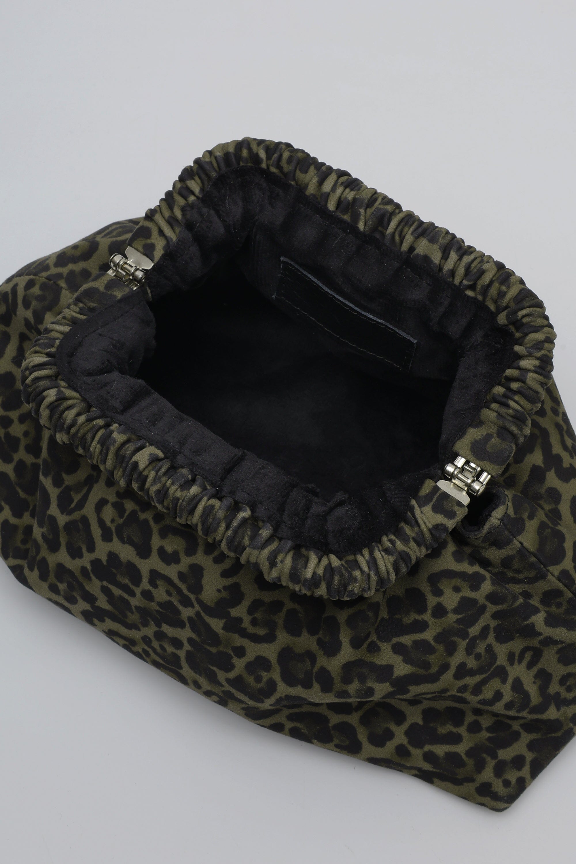 Slouch Clutch in Sage Leopard