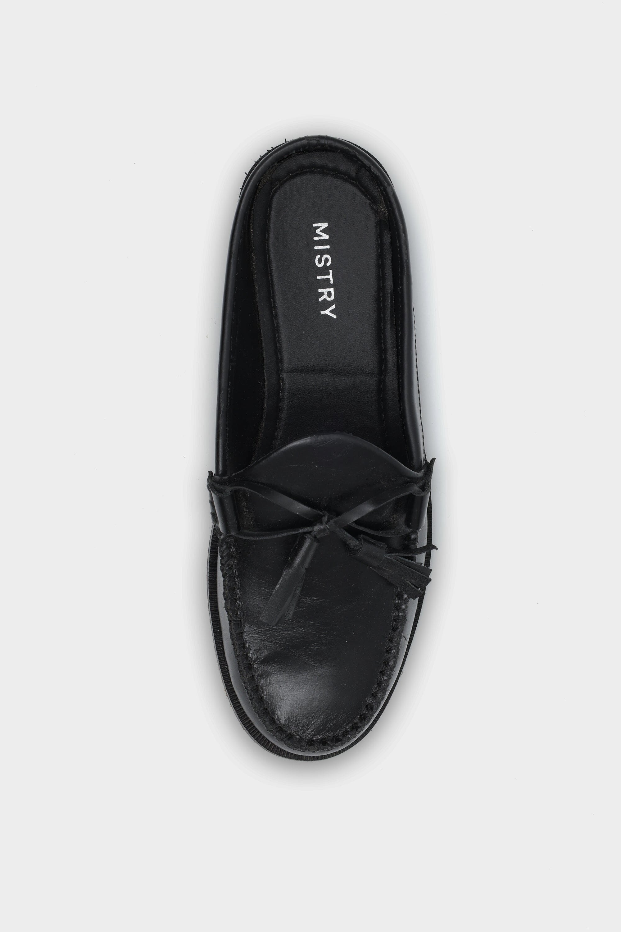 Tassel Trim Mule in Black