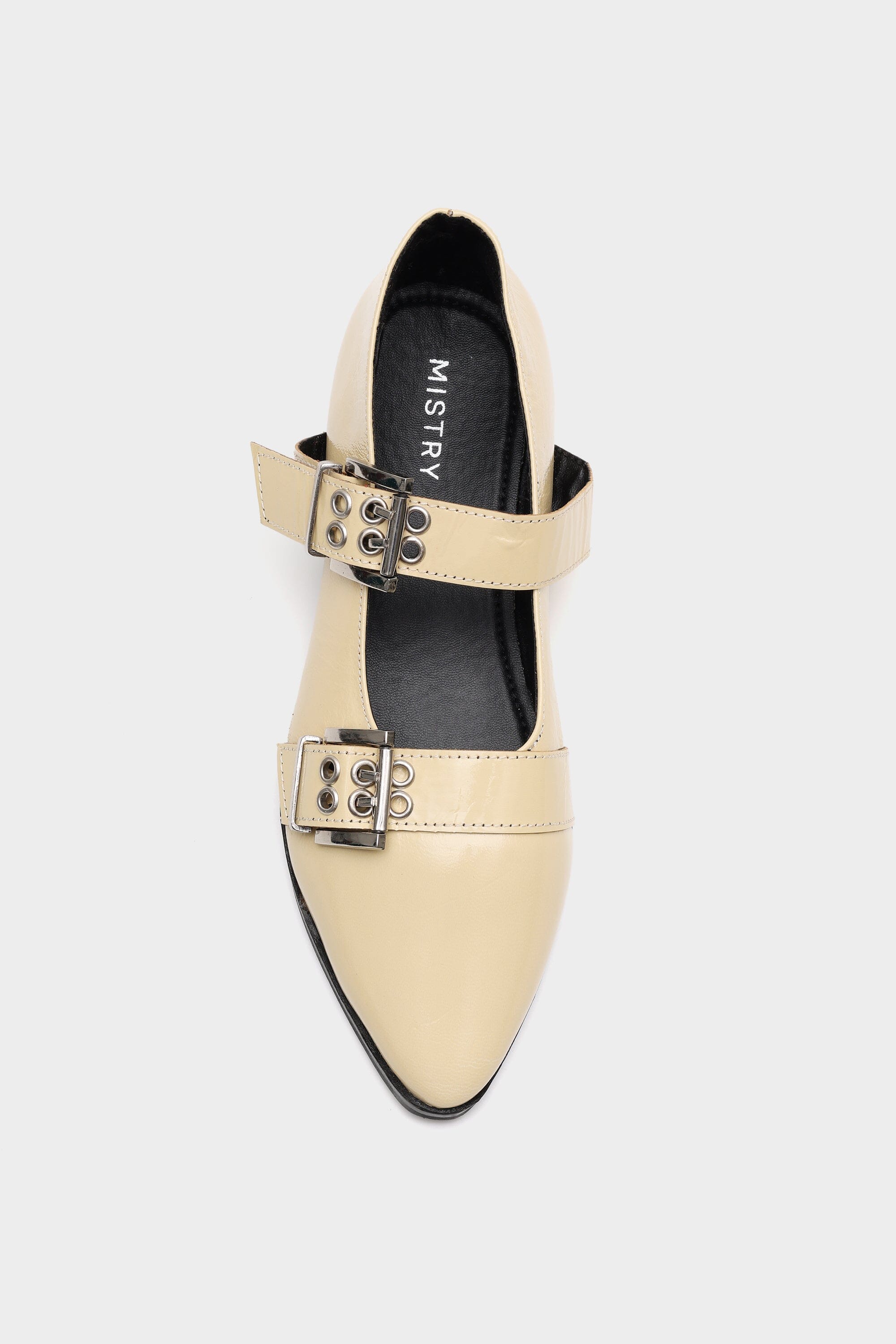 Buckled Ballet Flats in Butter Yellow
