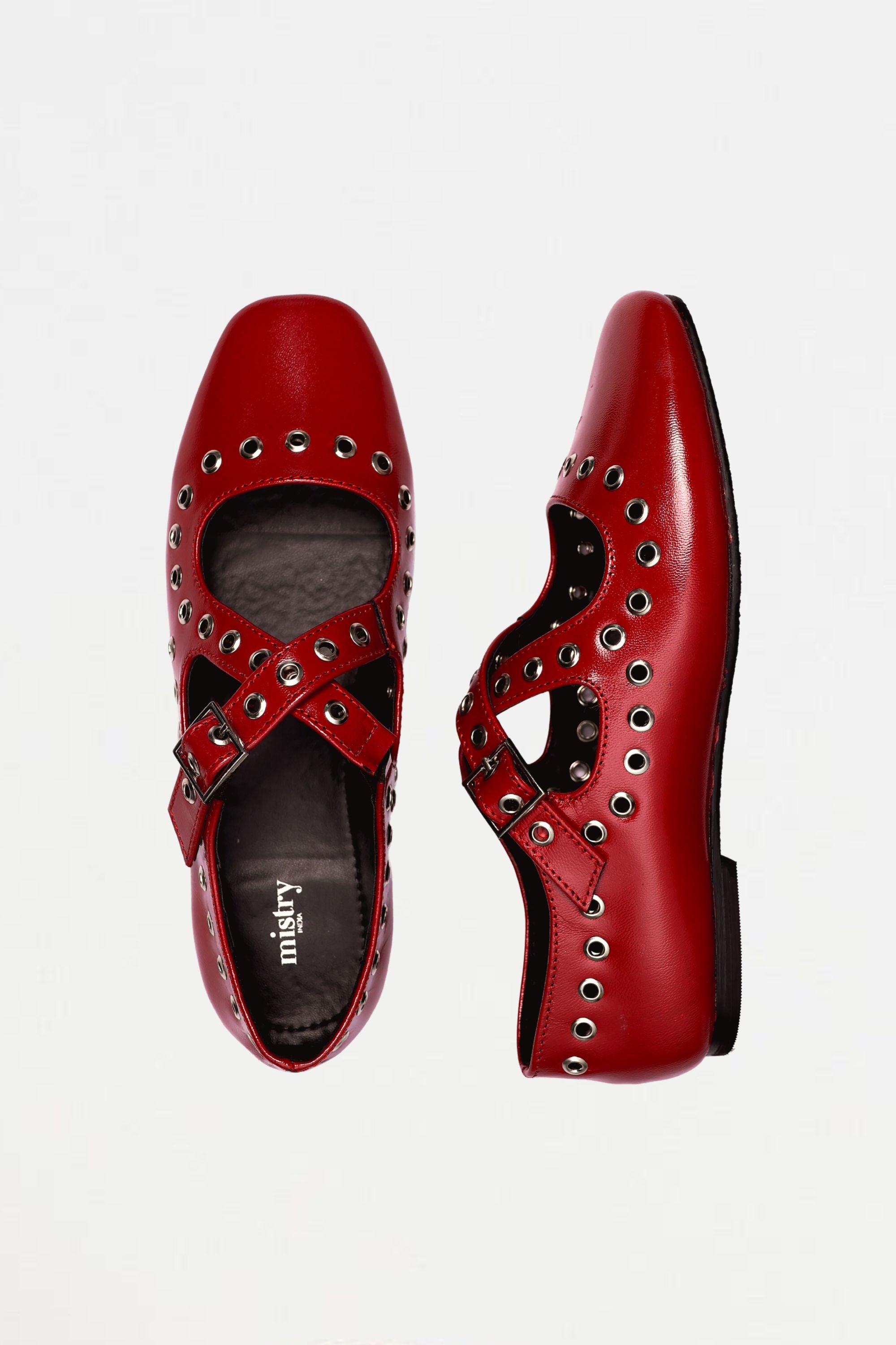 Red Crux Ballerinas with Grommets