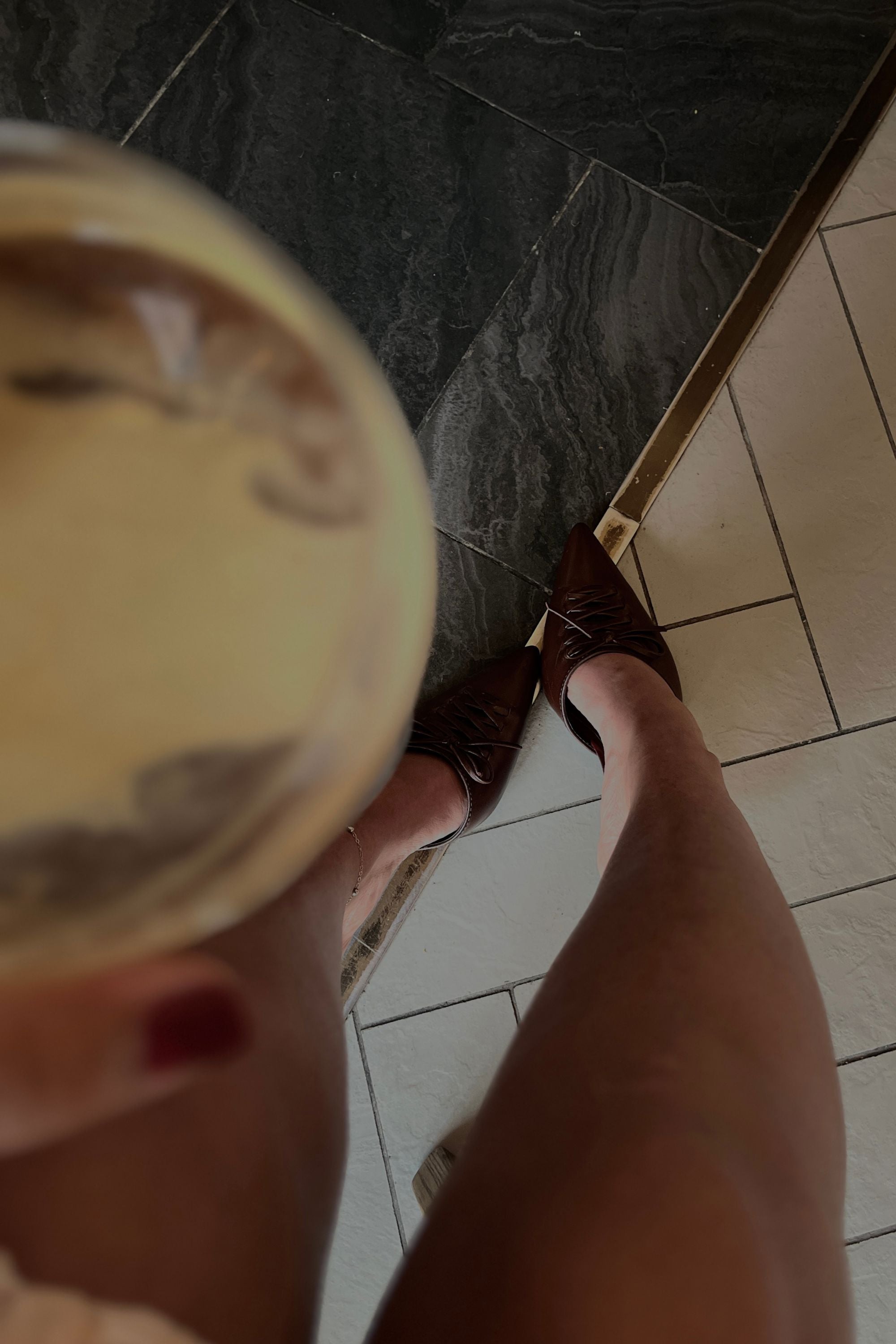 Tapered Heels in Mahogany