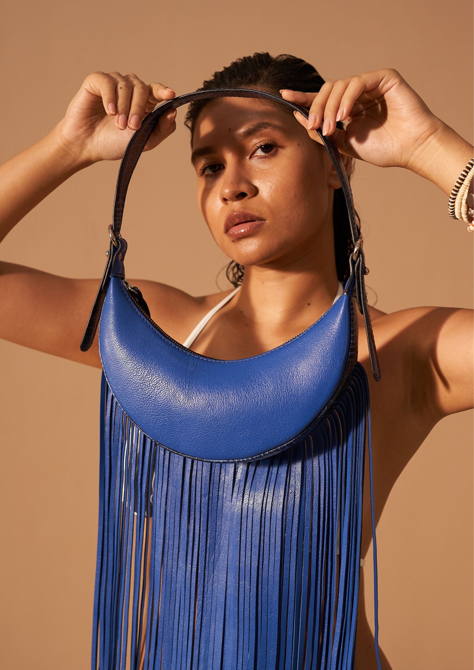Selena Fringe in Blue Azure
